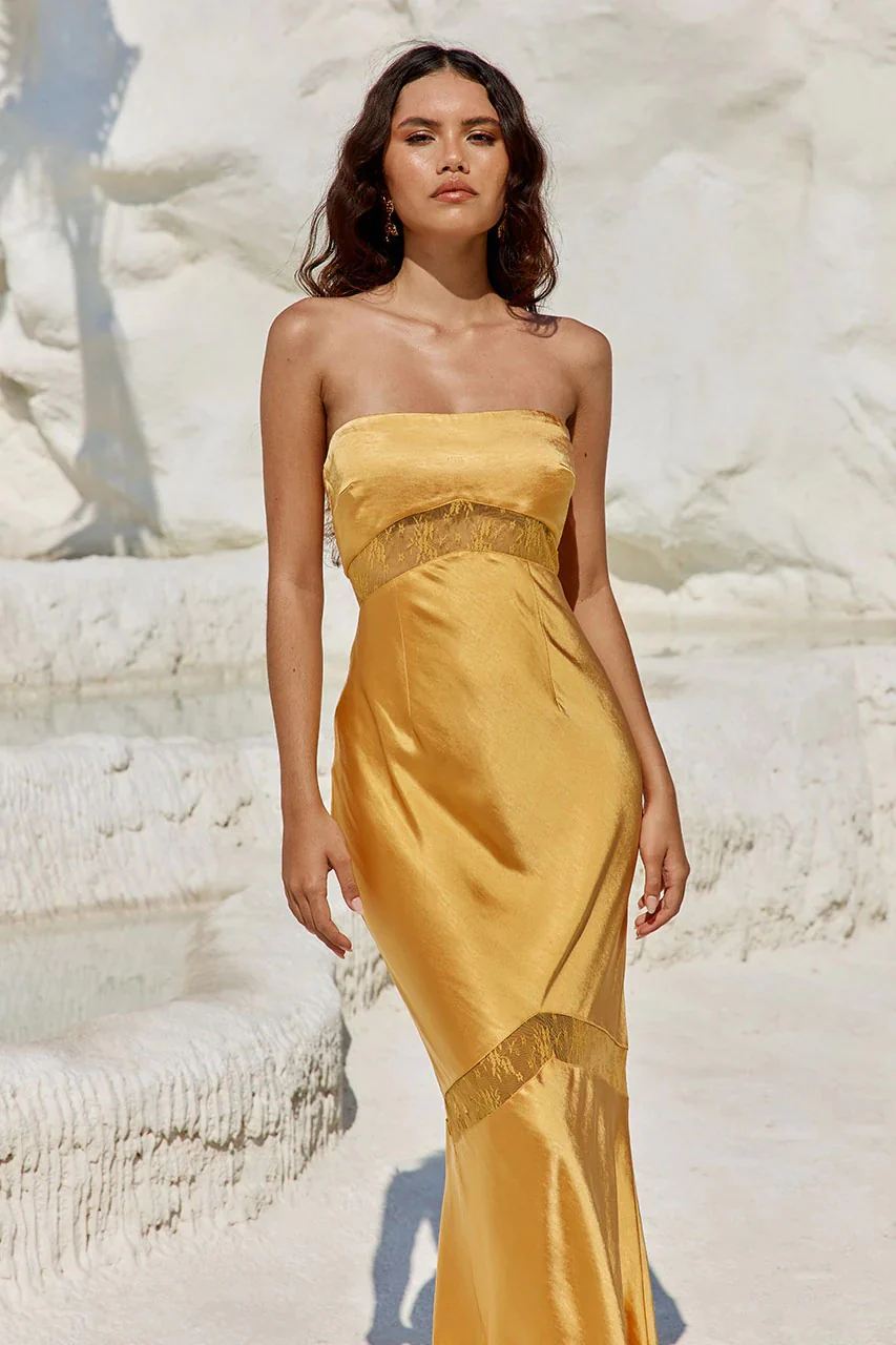 Melrose Strapless Dress - Orange - Image 3