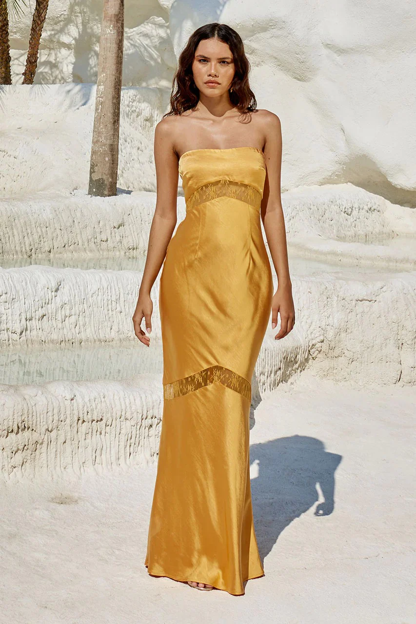 Melrose Strapless Dress - Orange - Image 4