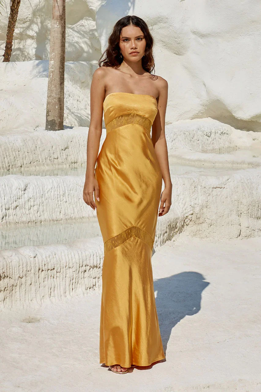 Melrose Strapless Dress - Orange - Image 5