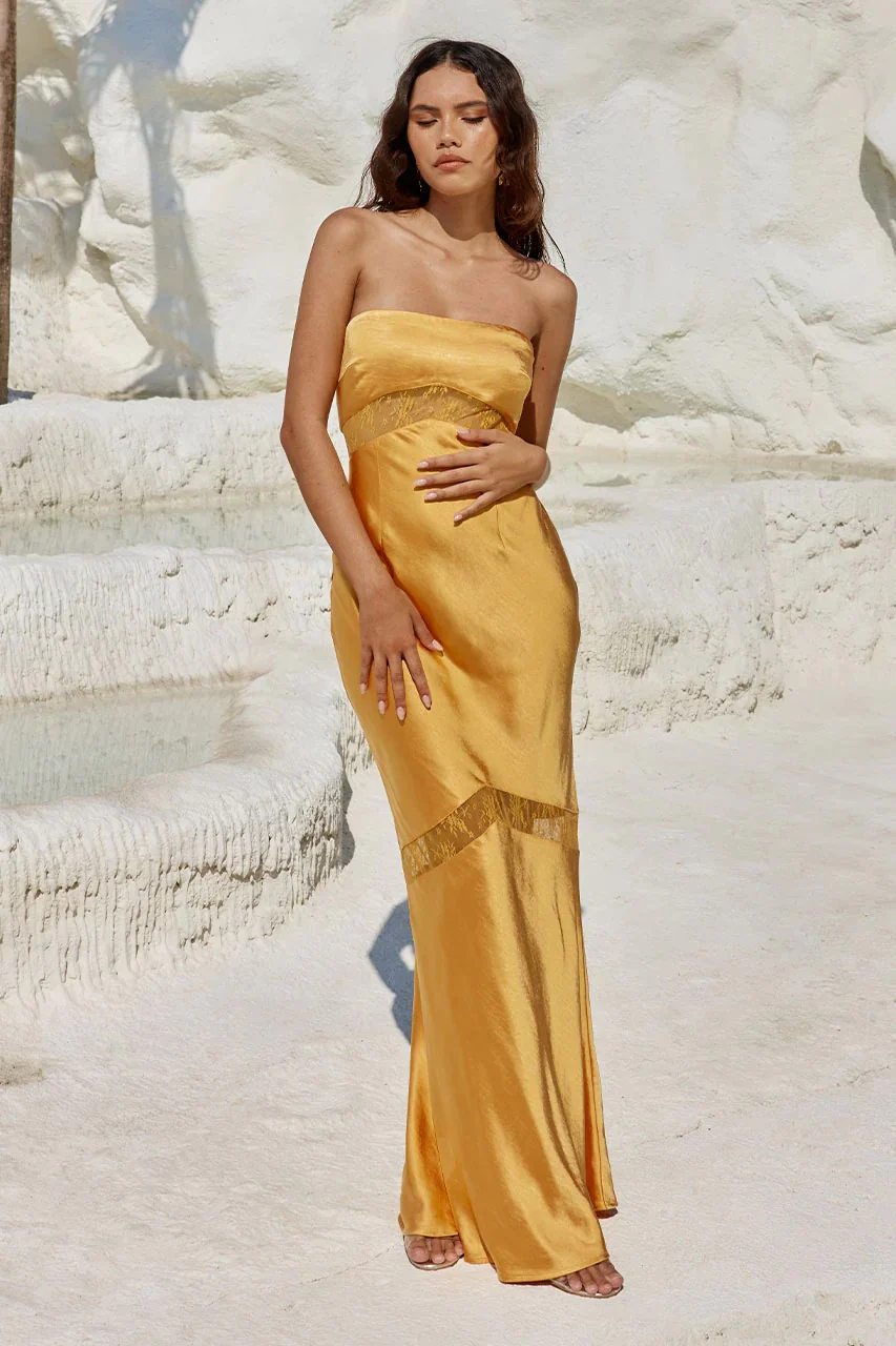 Melrose Strapless Dress - Orange - Image 7
