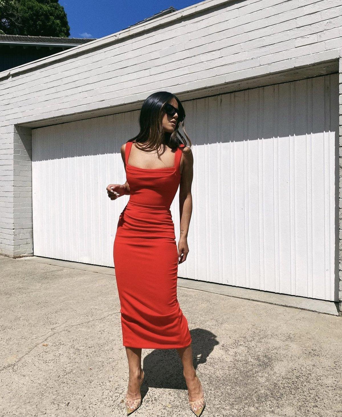 Marbella Dress - Cherry Red - Image 7