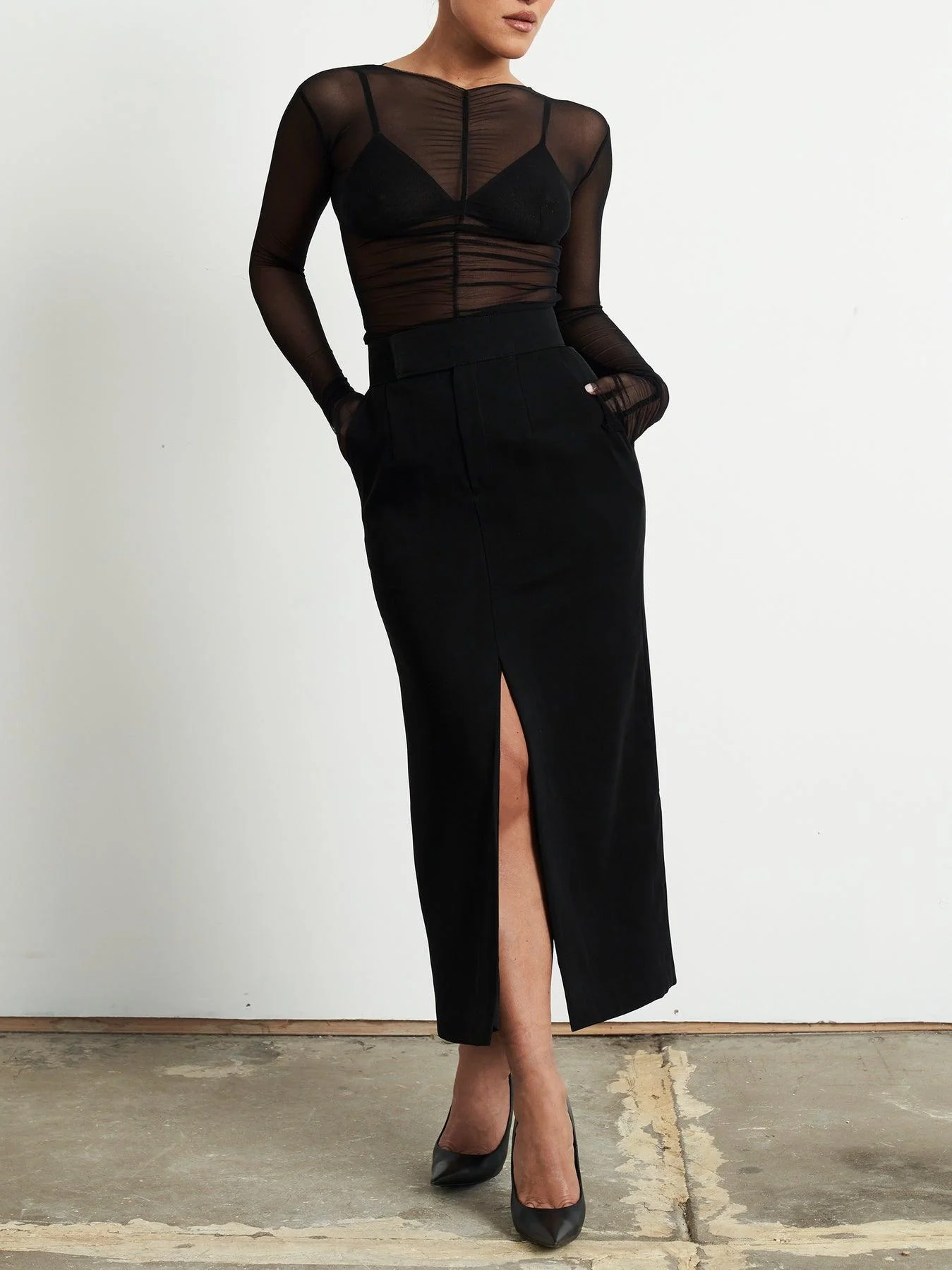 Maya Mesh Top - Black - Image 4