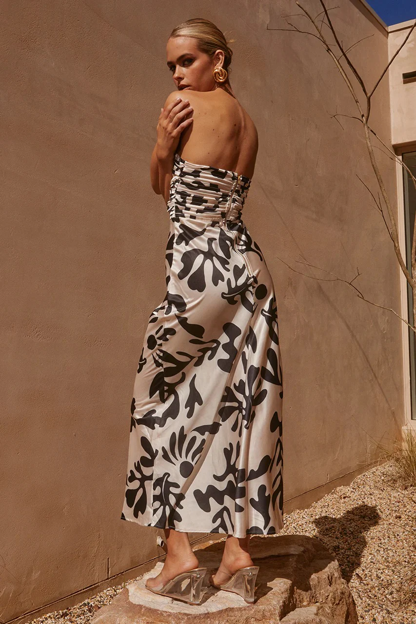 Melany Long Midi Dress - Sand Botanica - Image 2