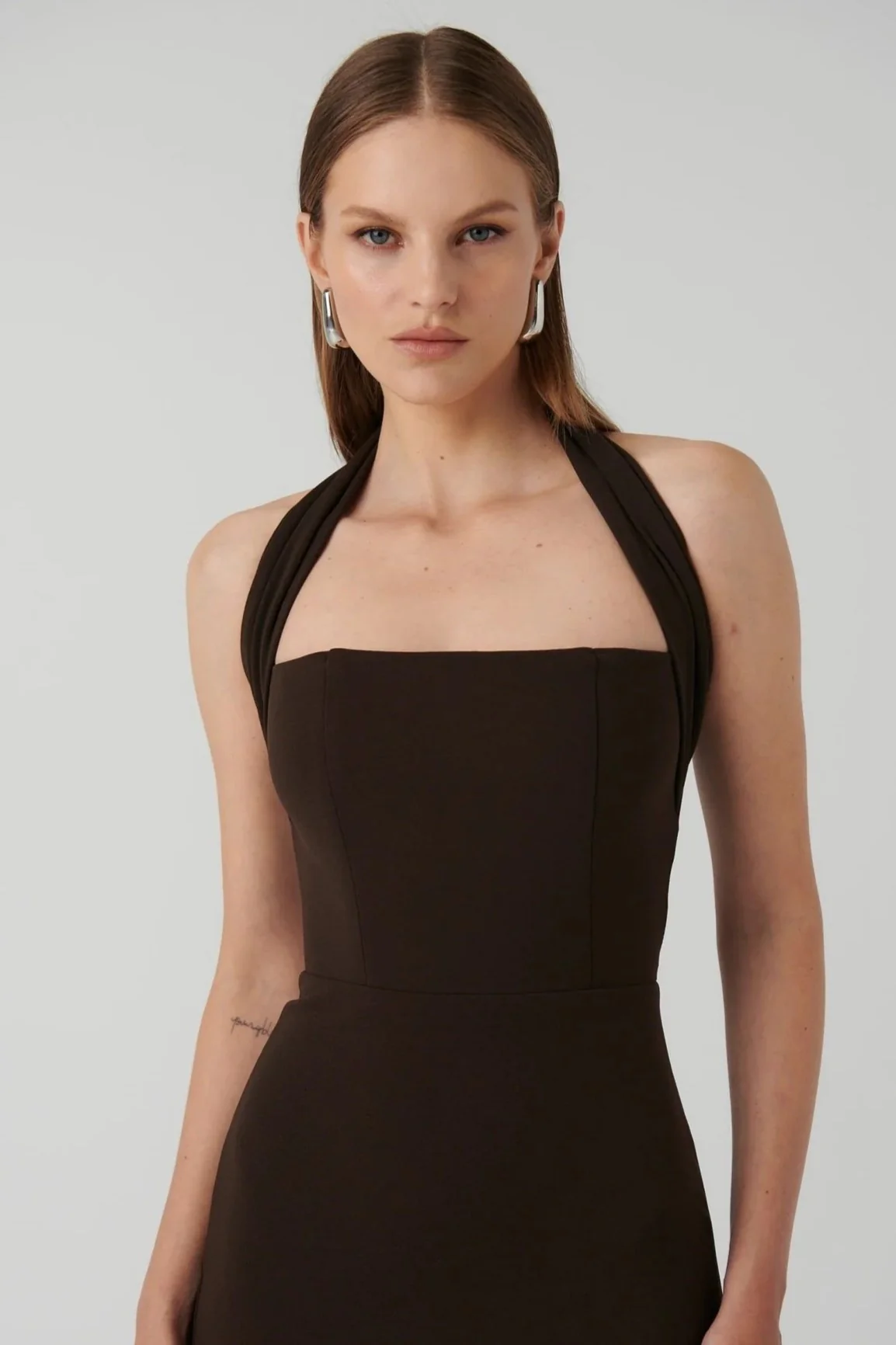 Meline Midi Dress - Coffee - Image 3
