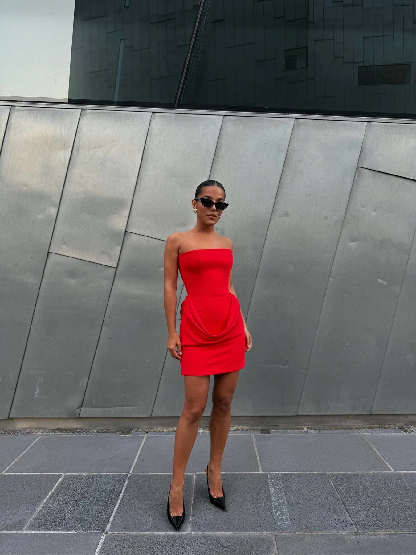 Merci Mini Dress - Cherry Red - Image 5