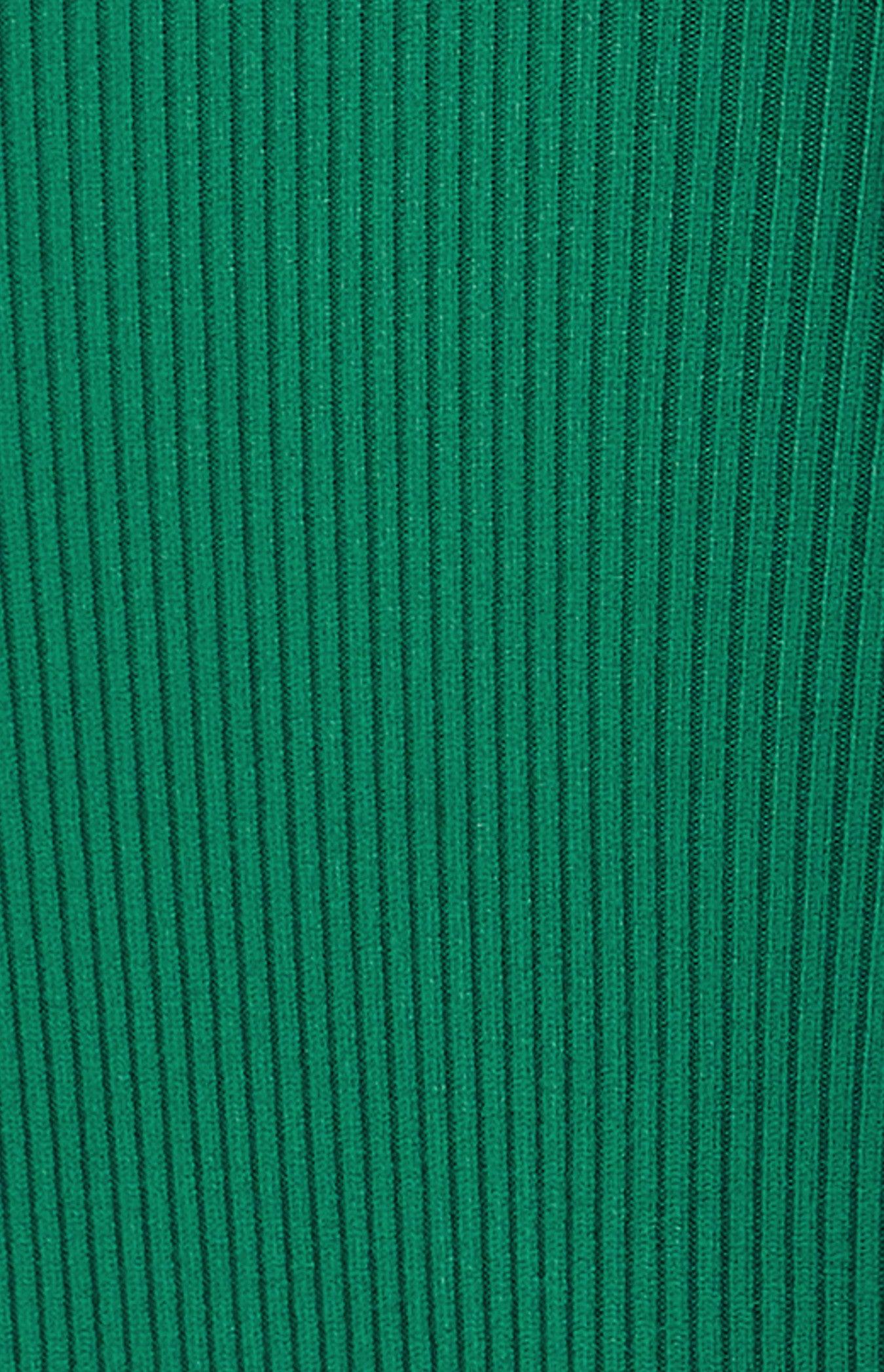 Merino One Shoulder Knit Dress - Emerald - Image 6