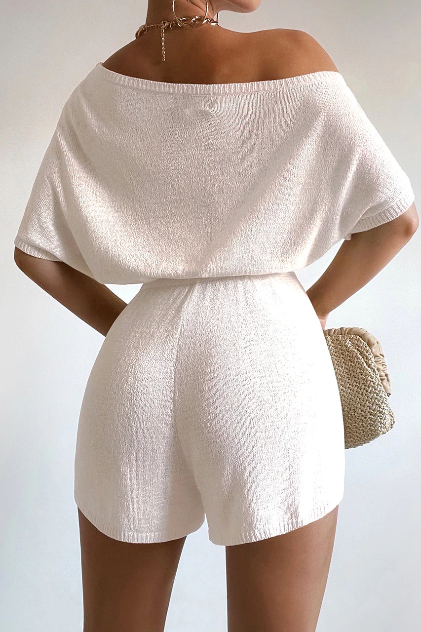 Miami Knit Romper - White - Image 2
