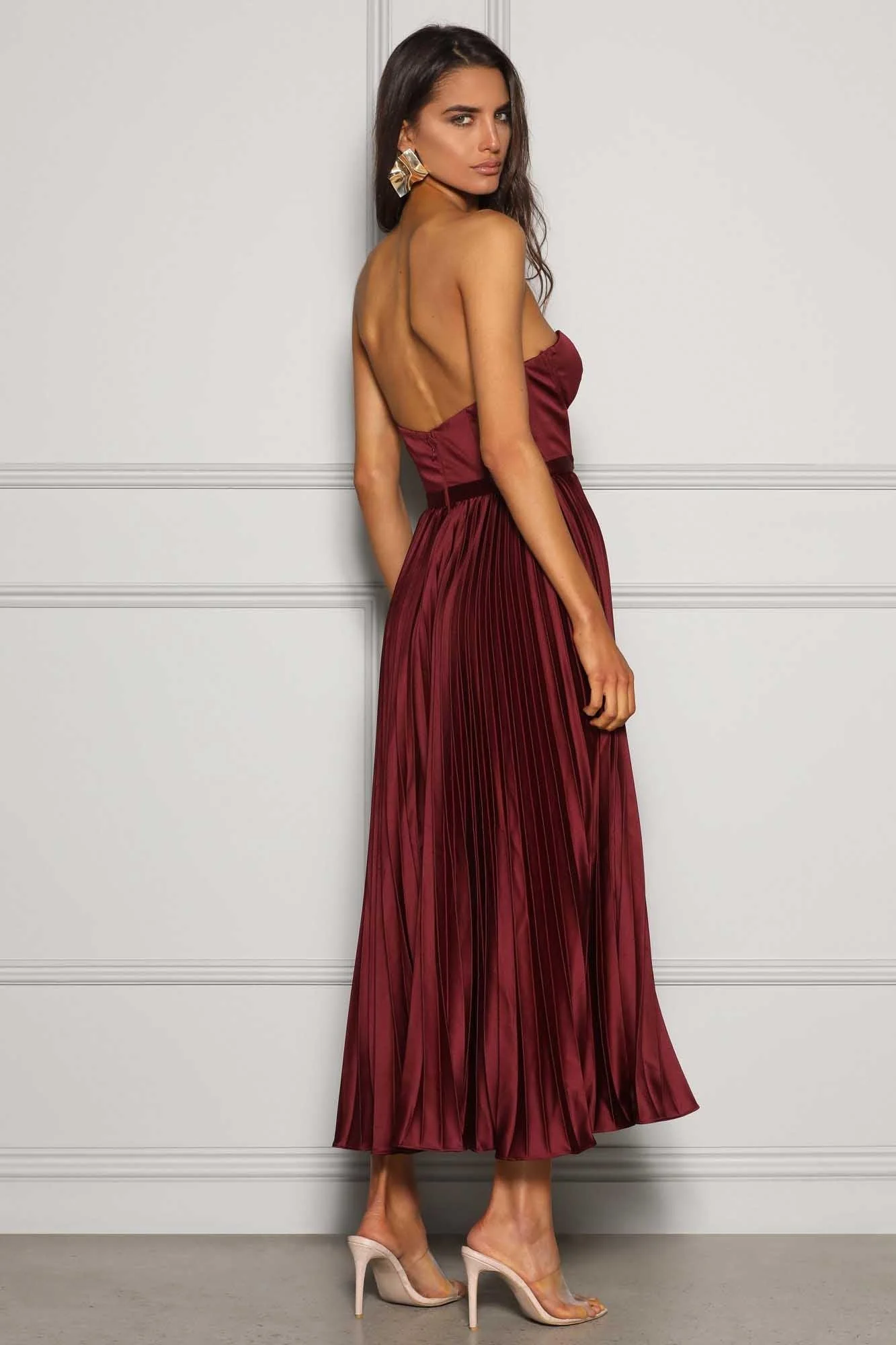 Milan Dress - Wine - Image 3