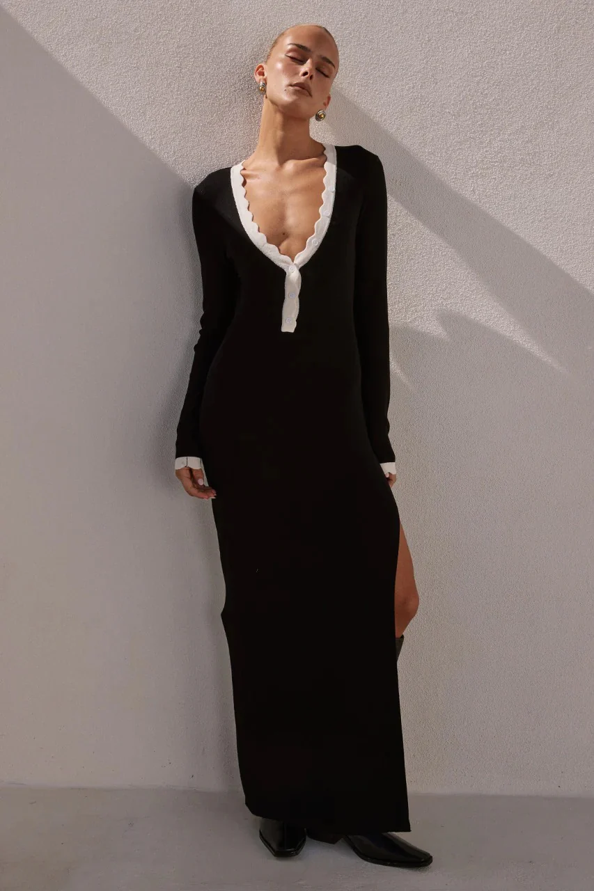 Milenia Midi Dress - Black - Image 3