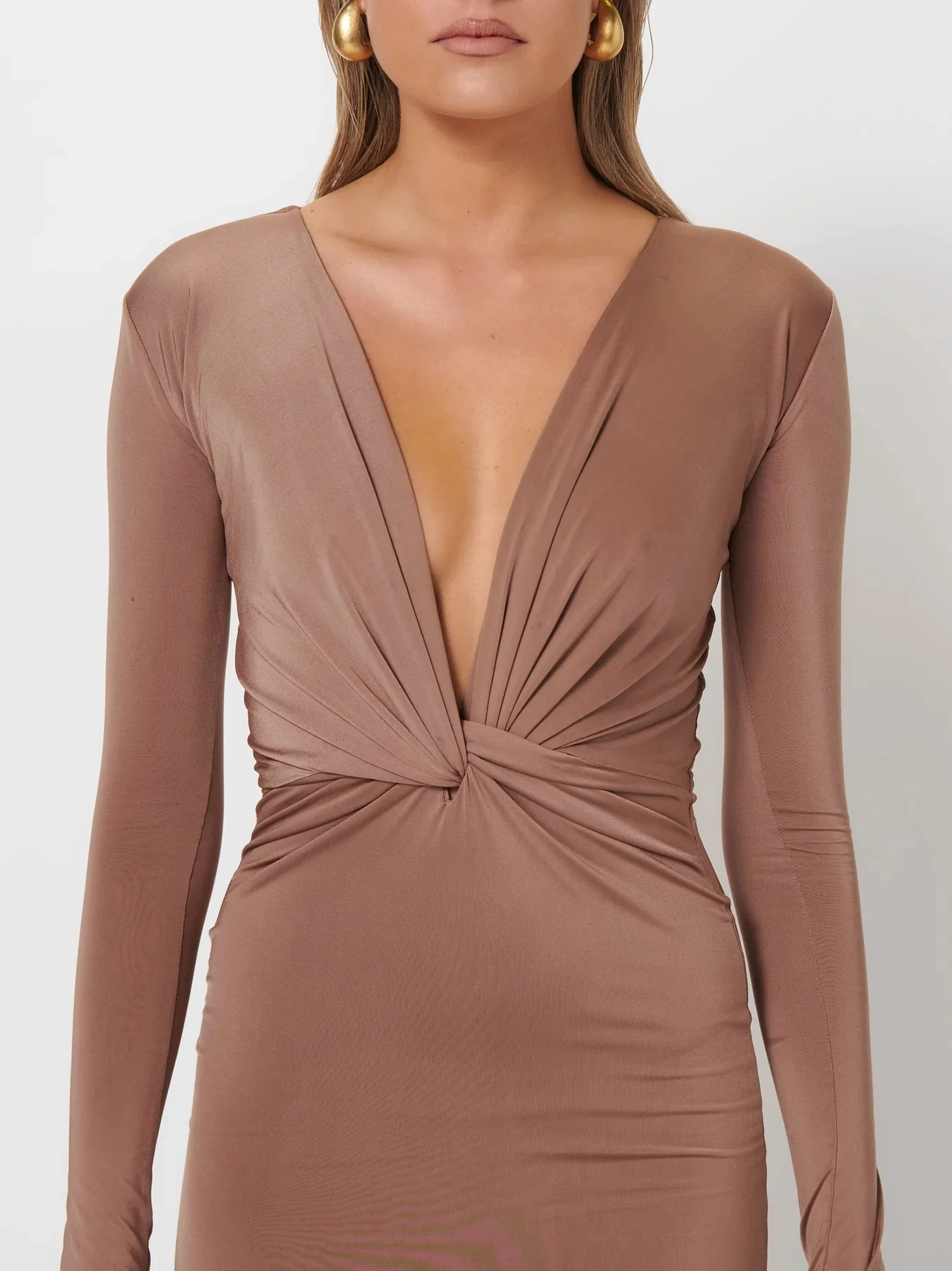 Mira Maxi Dress - Coffee - Image 2