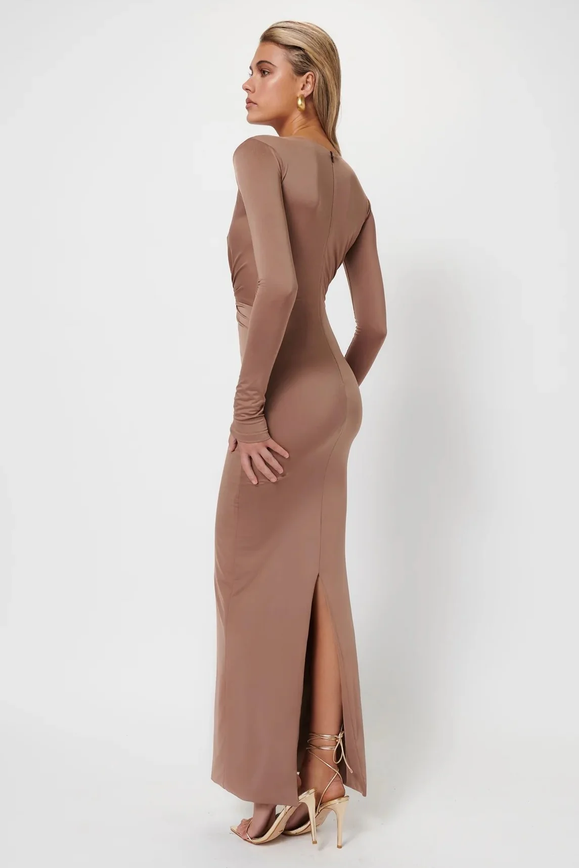 Mira Maxi Dress - Coffee - Image 5