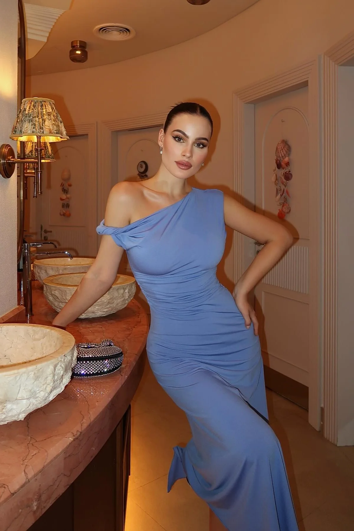 Misha Alma Jersey Midi Dress - Cornflower Blue - Image 5