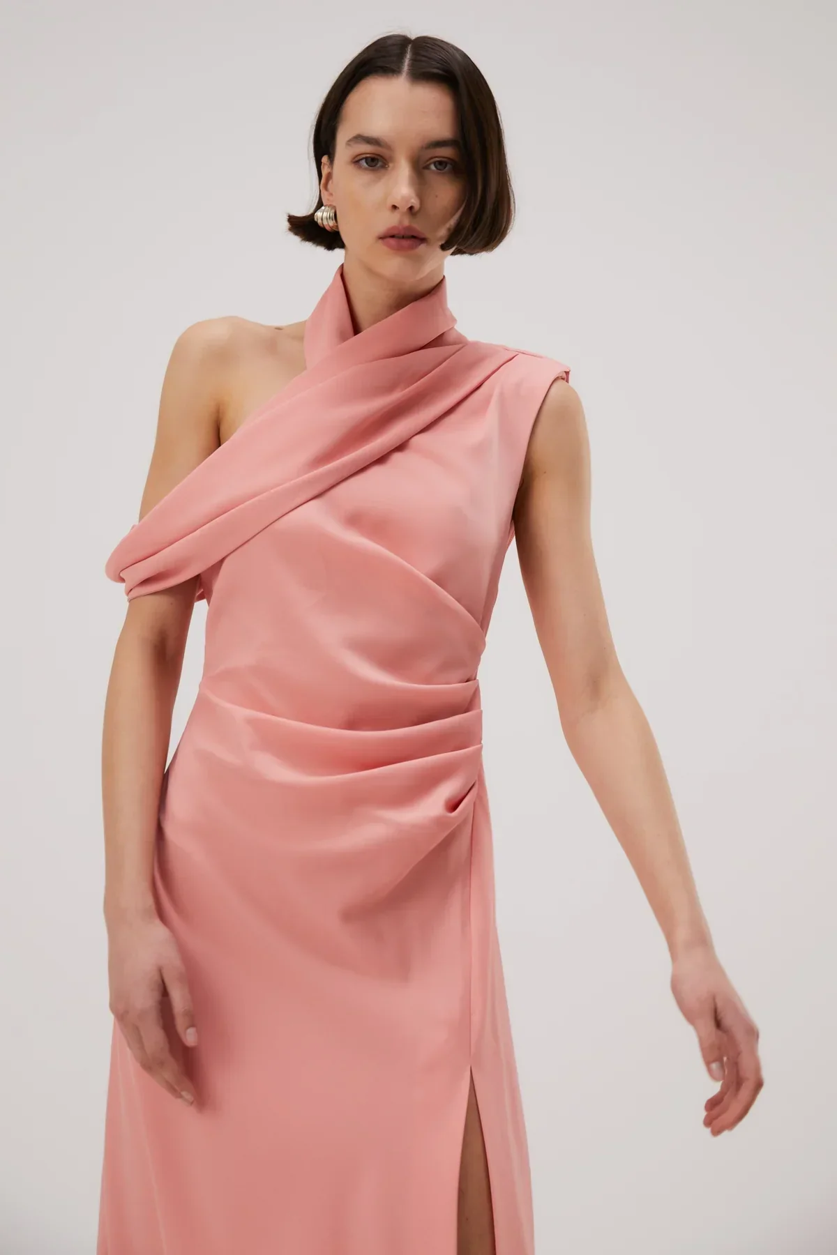 Misha Amiya Satin Midi Dress - Quartz Pink - Image 5