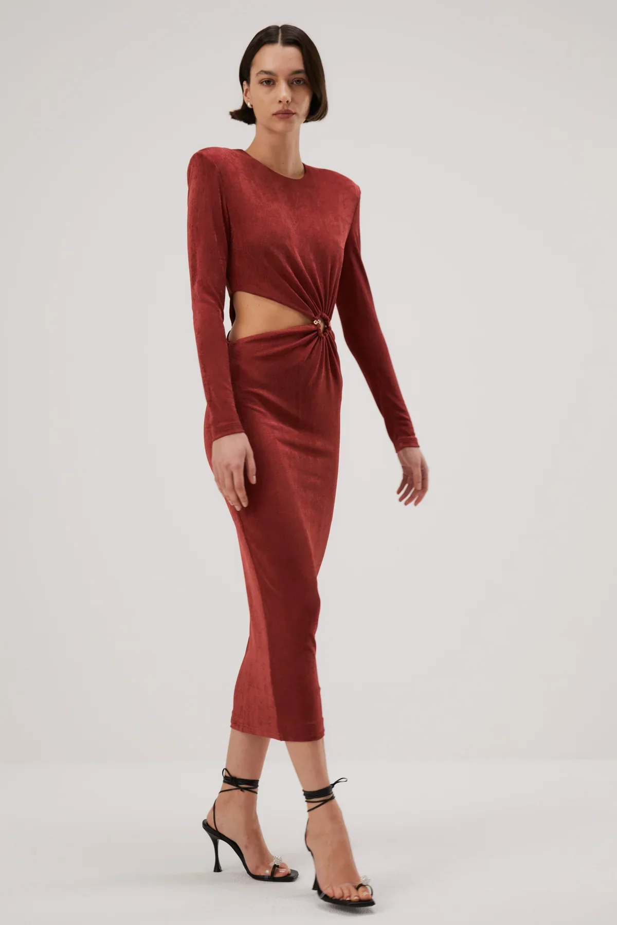 Misha Beatriz Slinky Jersey Midi Dress - Henna - Image 3