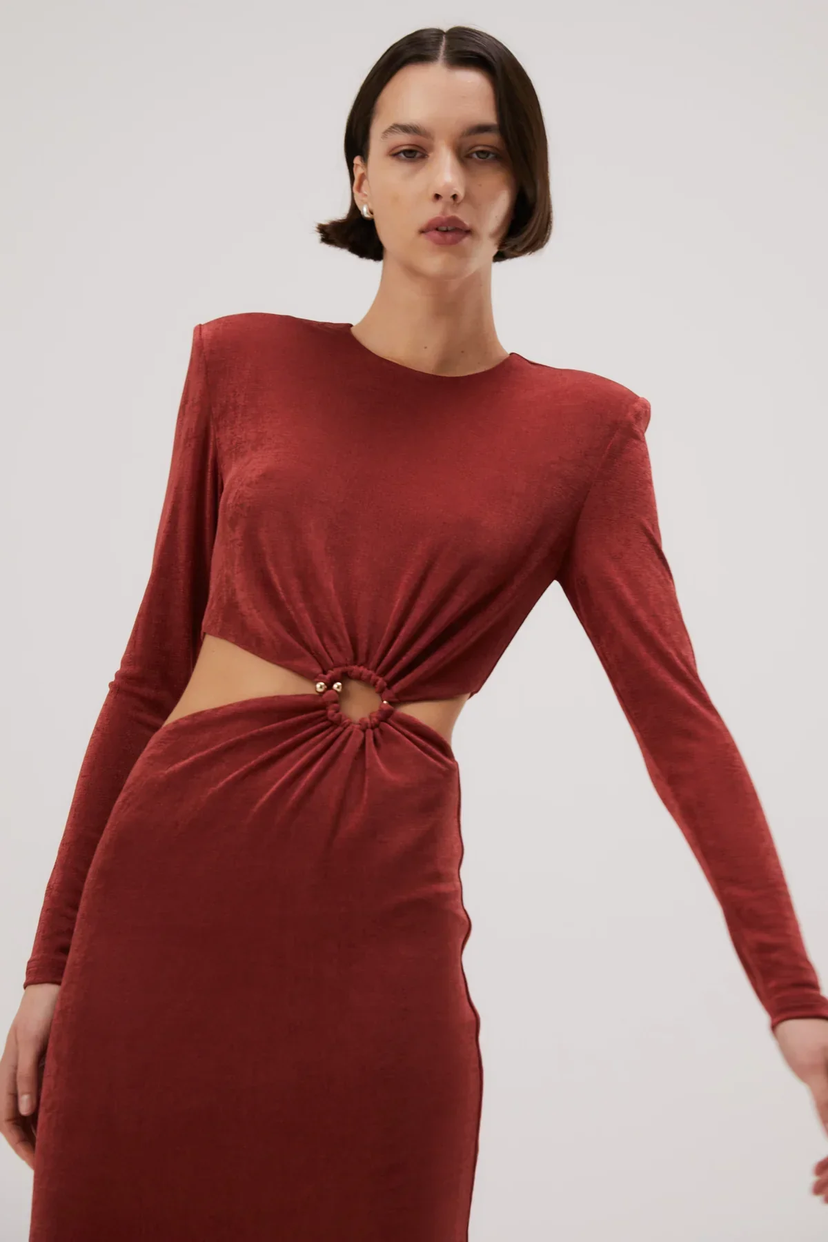 Misha Beatriz Slinky Jersey Midi Dress - Henna - Image 4