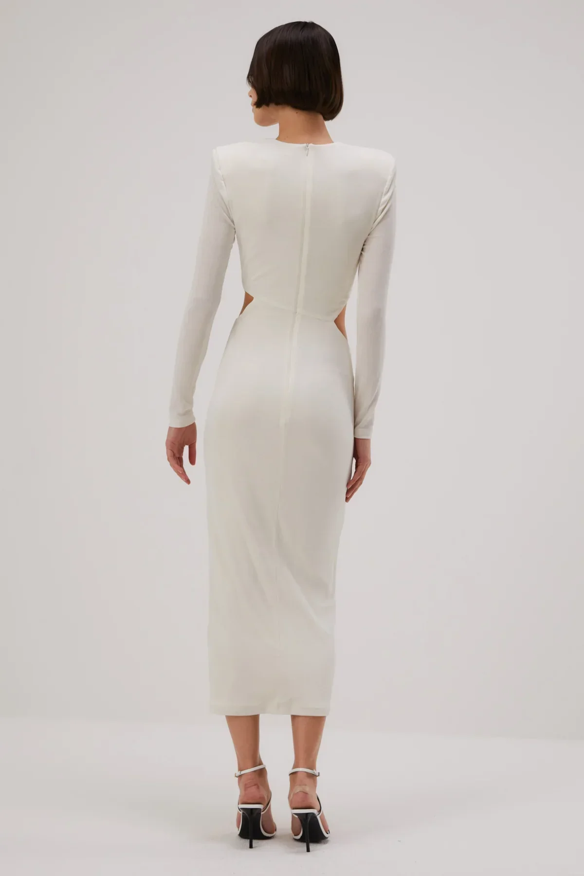 Misha Beatriz Slinky Jersey Midi Dress - Ivory - Image 2