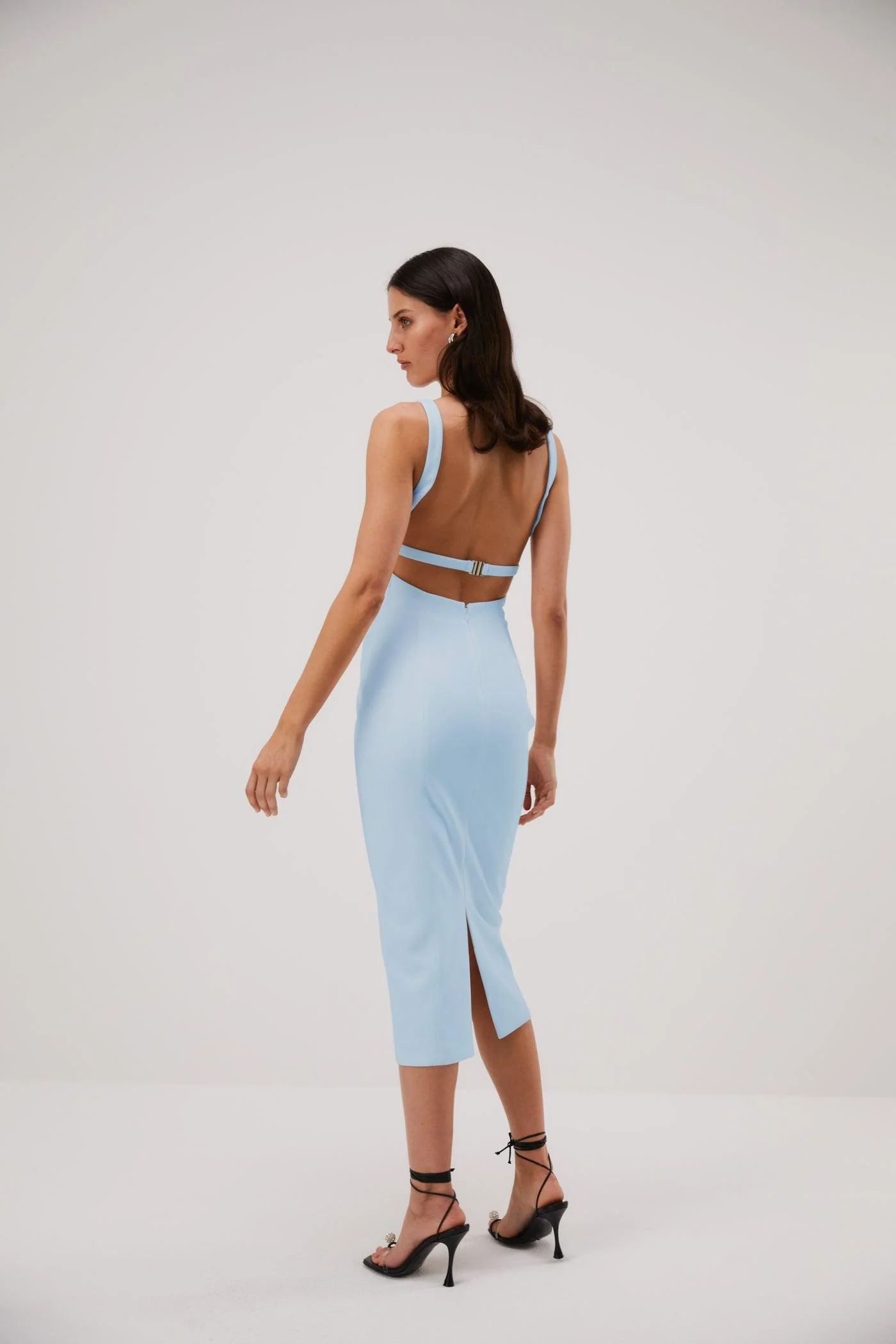 Misha Beck Bonded Midi Dress - Sky Blue - Image 4