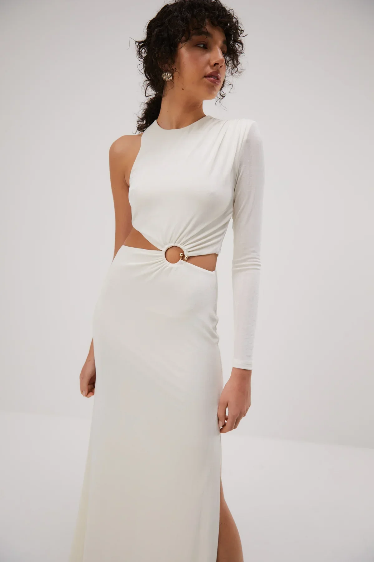 Misha Brigitta Slinky Jersey Gown - Ivory - Image 4