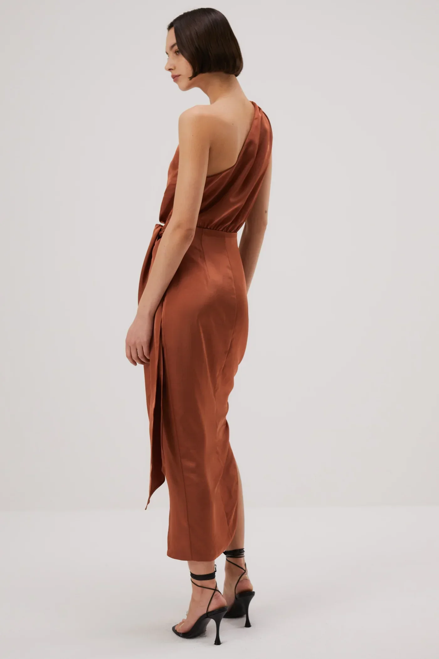 Misha Brooks Satin Midi Dress - Copper - Image 2