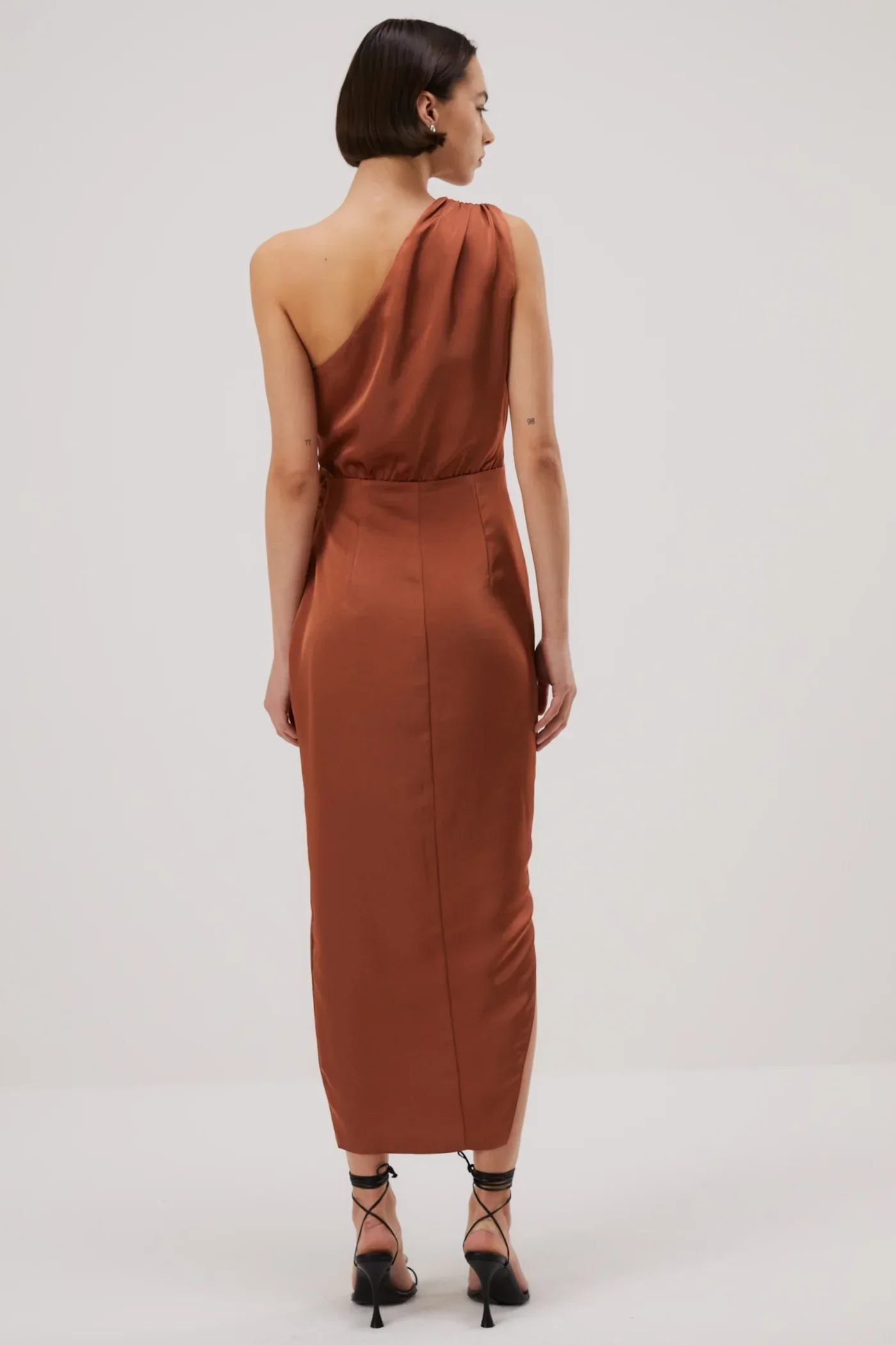 Misha Brooks Satin Midi Dress - Copper - Image 4