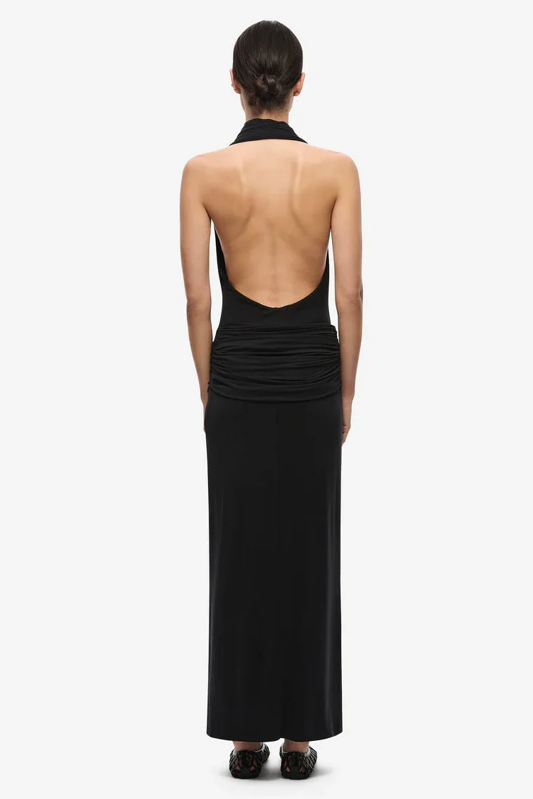 Misha Cabana Cupro Dress - Black - Image 2