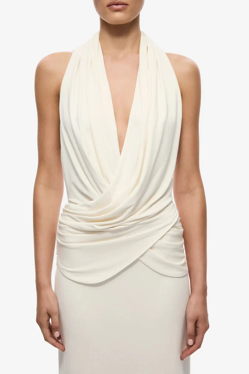 Misha Cabana Cupro Dress - Ivory - Image 4