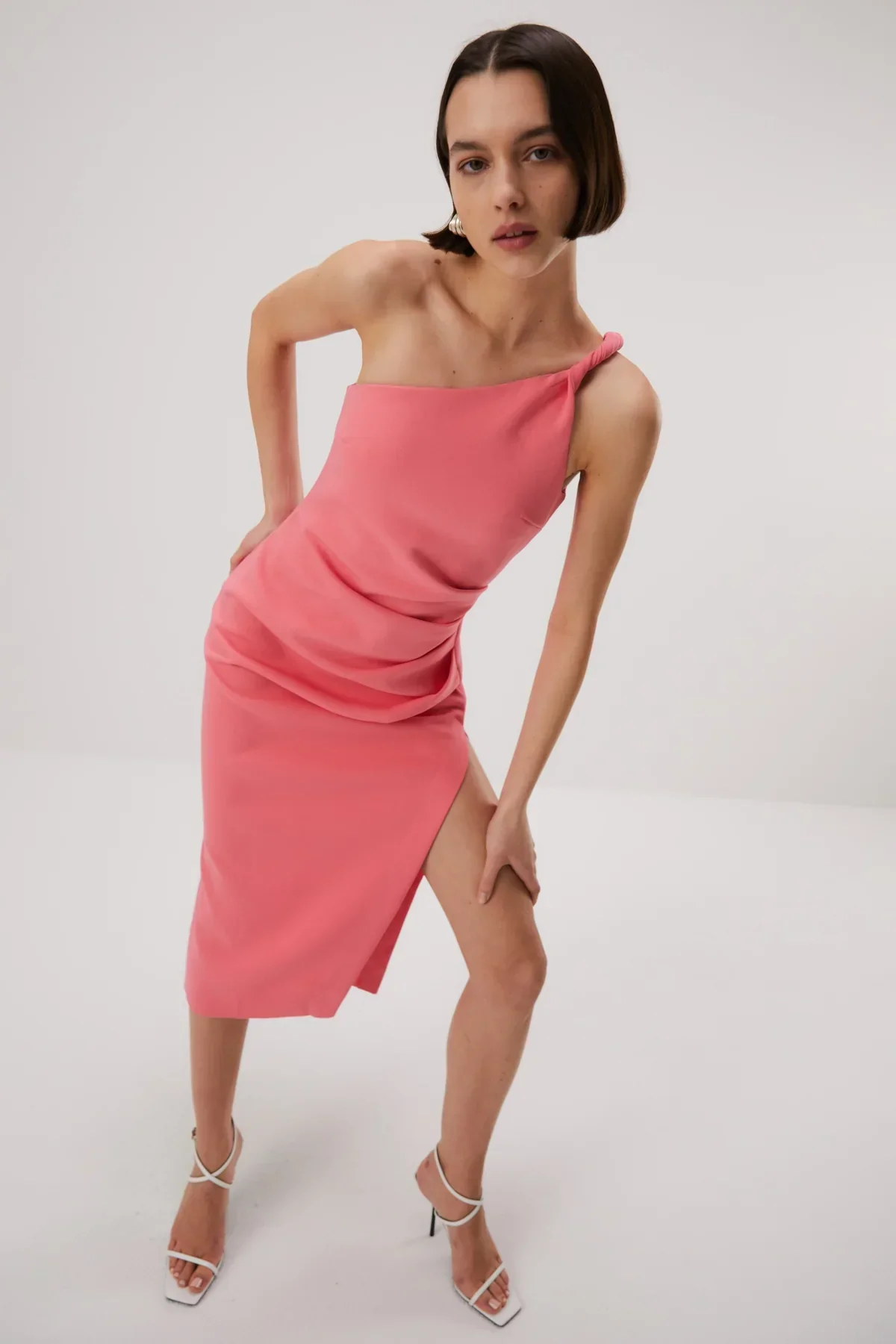 Misha Carrington Bonded Crepe Midi Dress - Honeysuckle - Image 3
