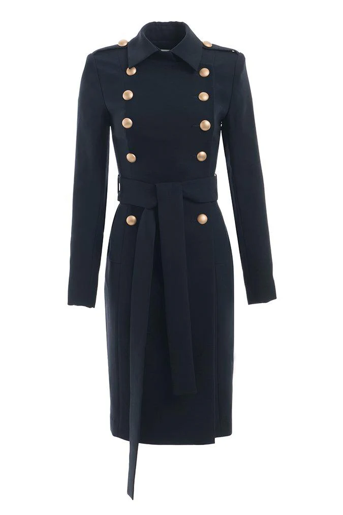 Misha Collection Andrea Trench Coat - Navy - Image 3