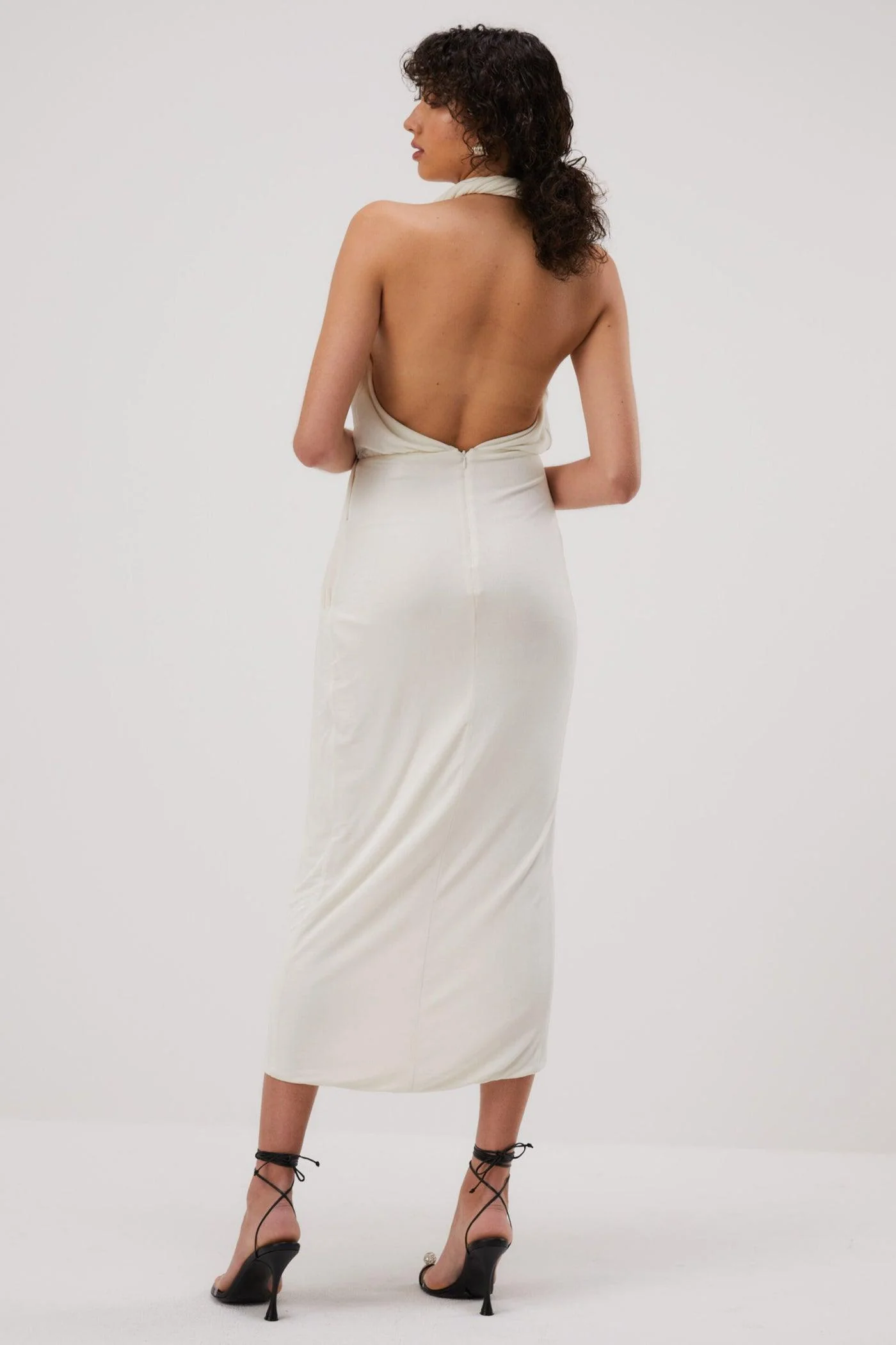 Misha Cressida Slinky Jersey Midi Dress - Ivory - Image 2