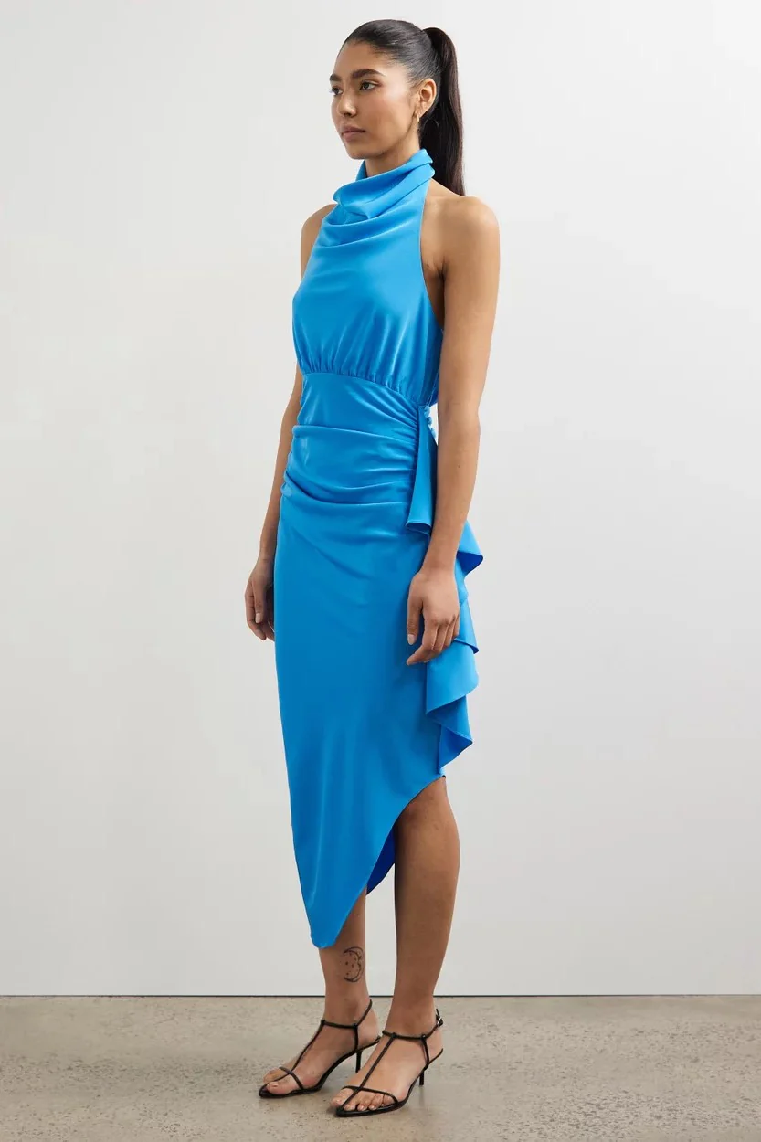 Misha Esilda Midi Dress - Topaz Blue - Image 4