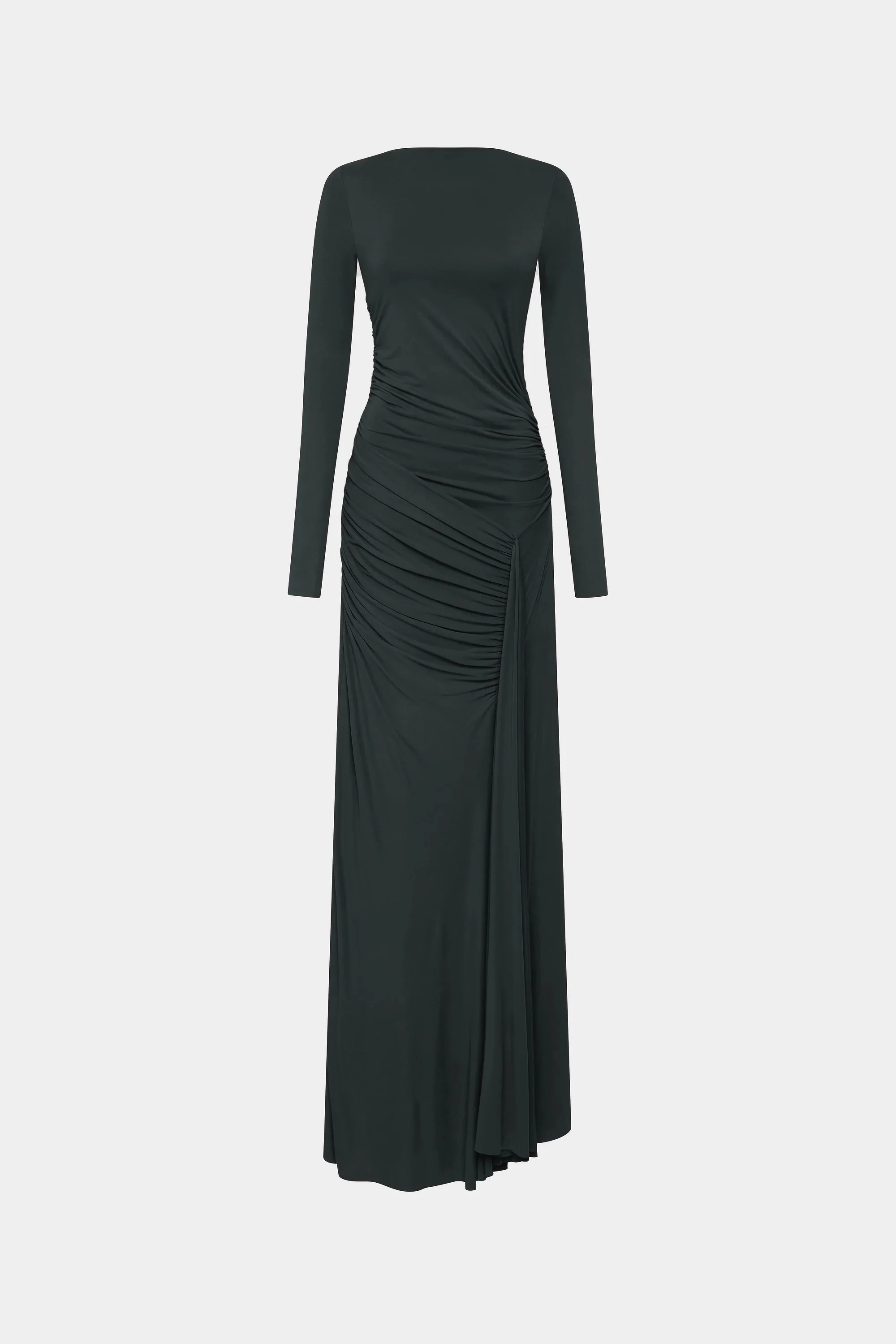 Misha Glacier Cupro Long Sleeve Maxi Dress - Black - Image 6