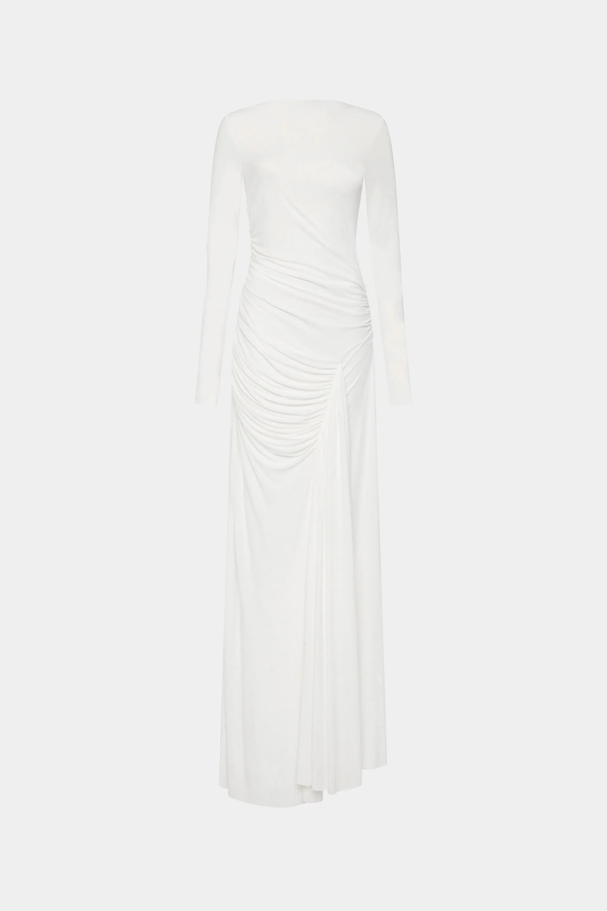 Misha Glacier Cupro Long Sleeve Maxi Dress - Ivory - Image 6