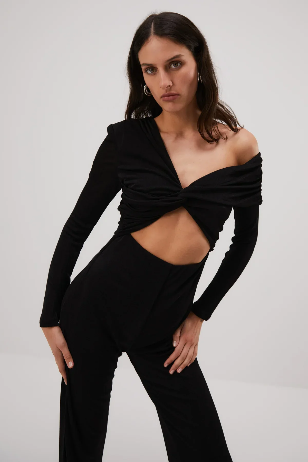 Misha Gyda Slinky Jersey Jumpsuit - Black - Image 2