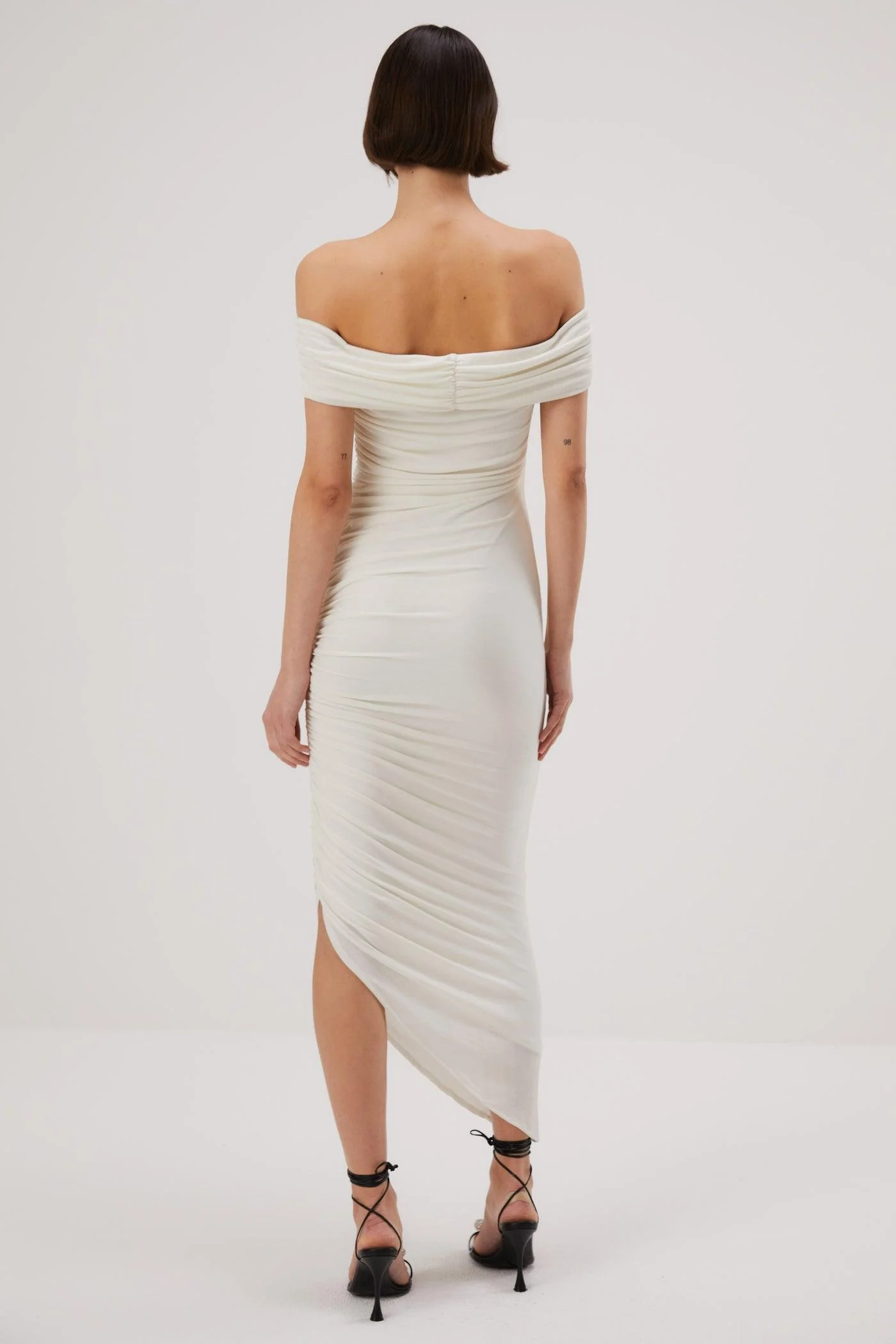 Misha Keoni Slinky Jersey Midi Dress - Ivory - Image 2