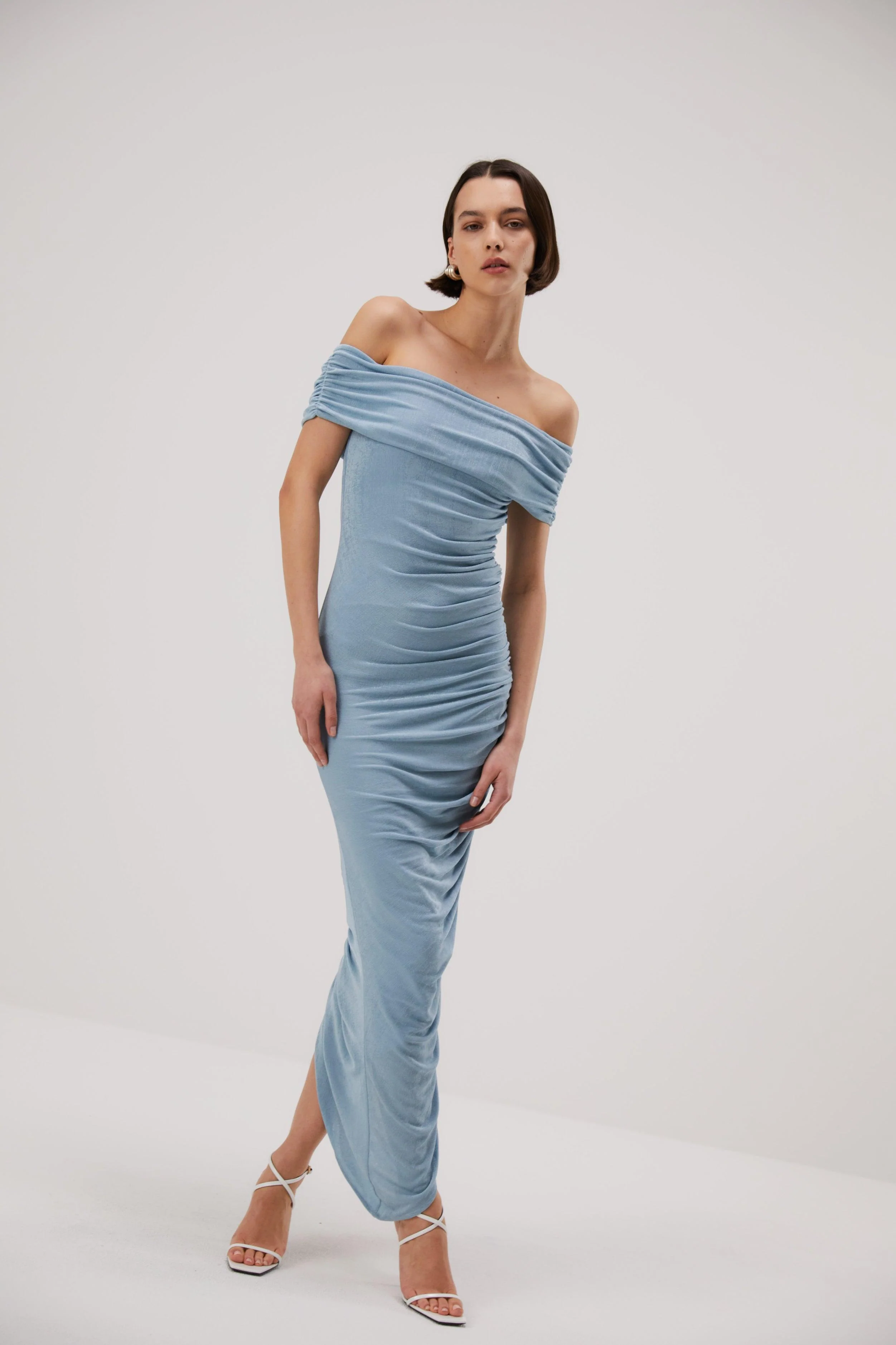 Misha Keoni Slinky Jersey Midi Dress - Sterling Blue - Image 3