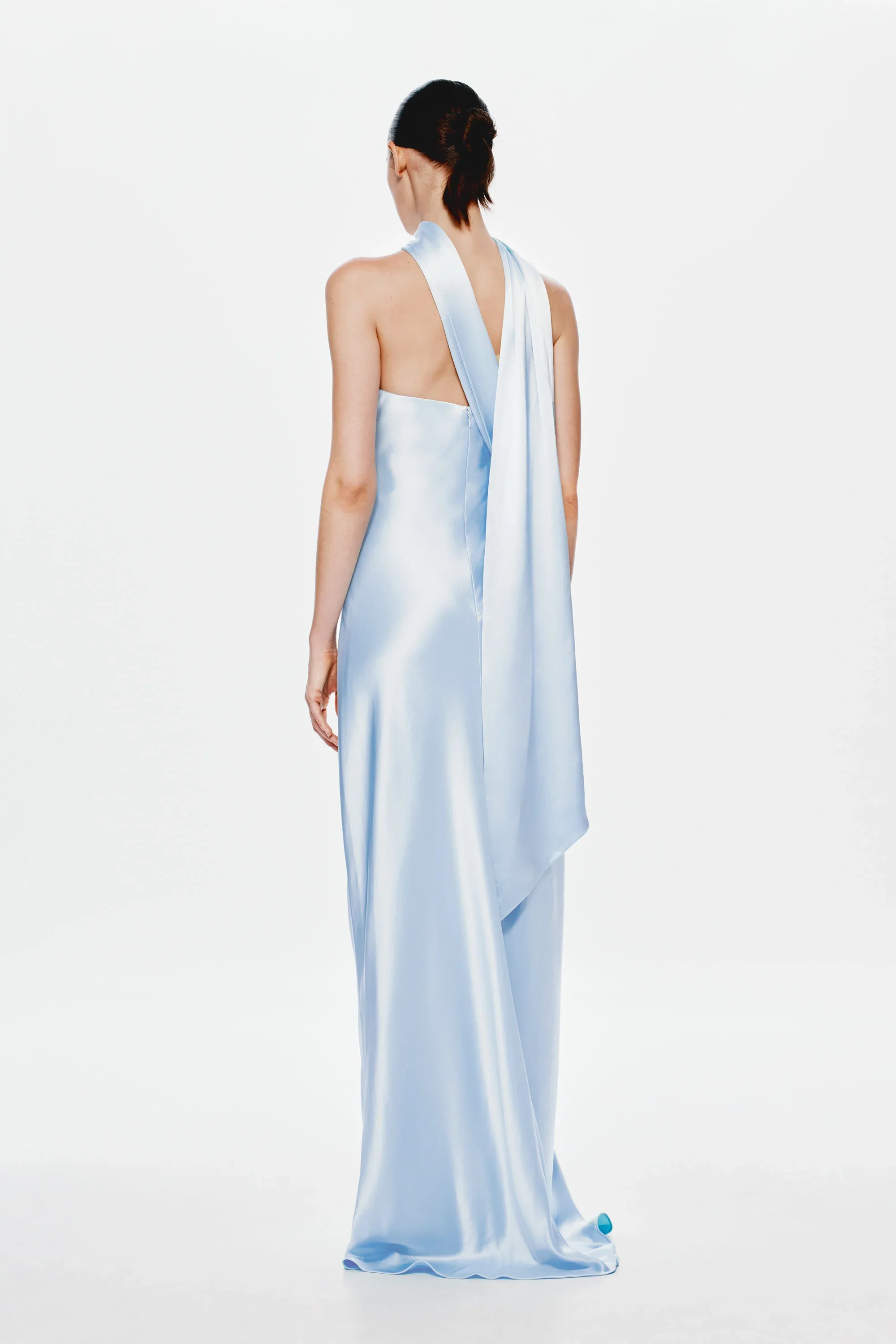 Misha Lilia Satin Gown - Dove - Image 2