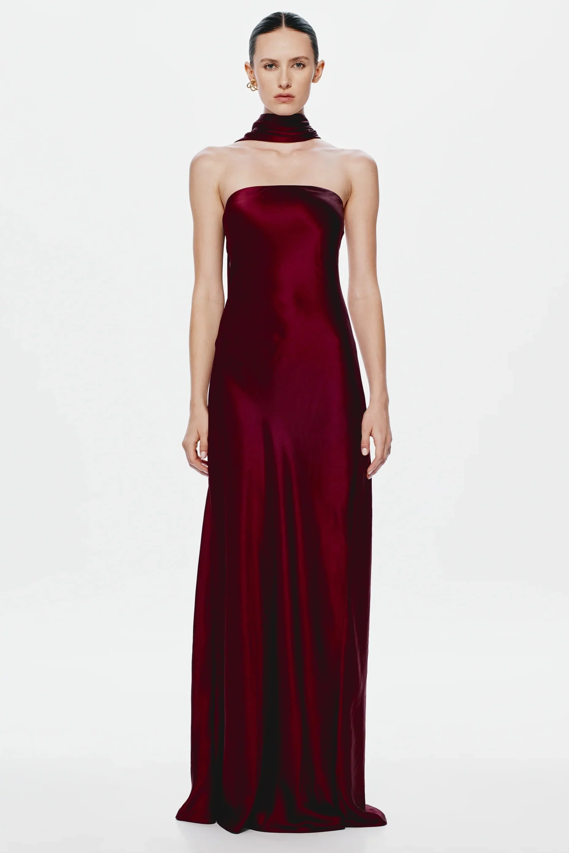 Misha Lilia Satin Gown - Port