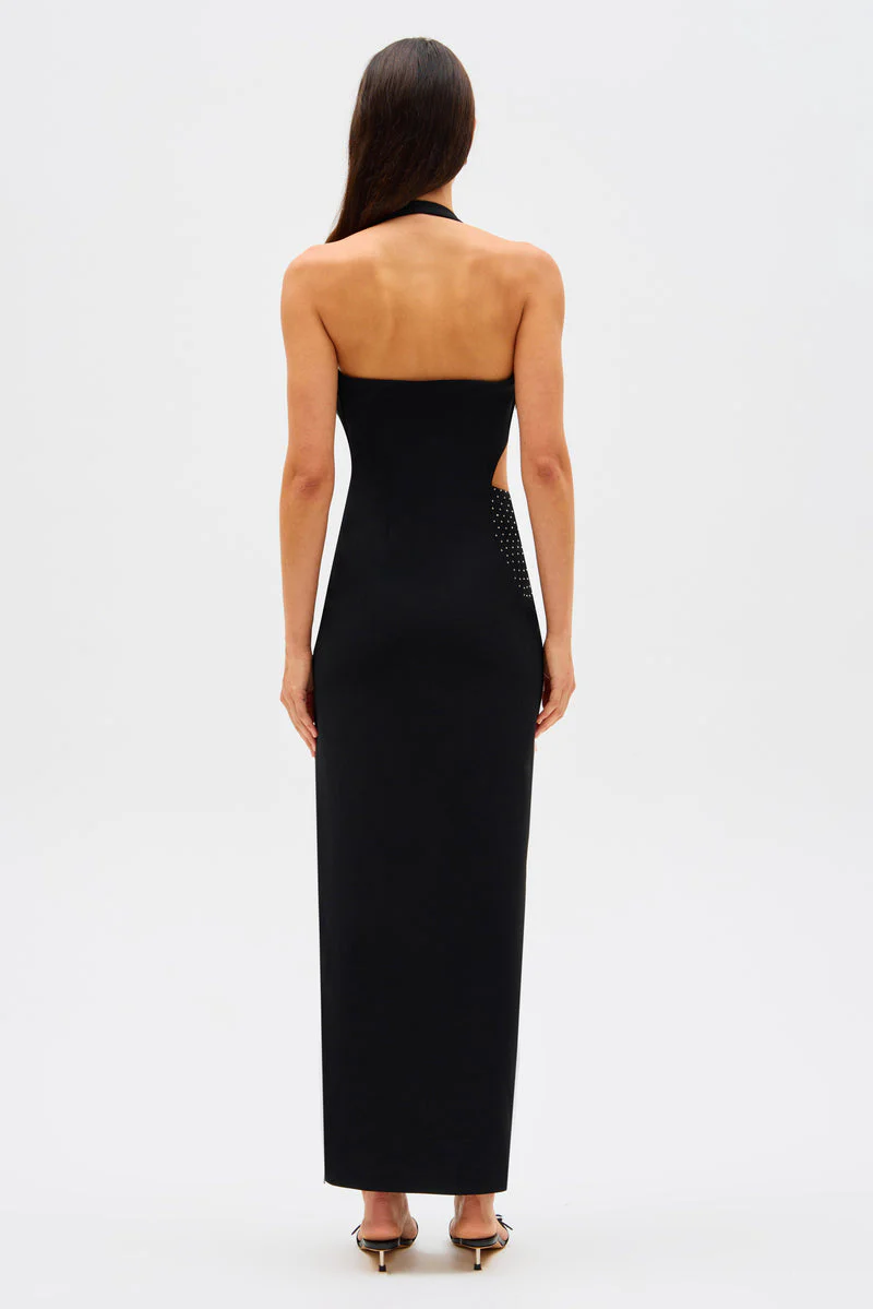 Misha Polina Crepe Diamanté Maxi Dress - Black - Image 2