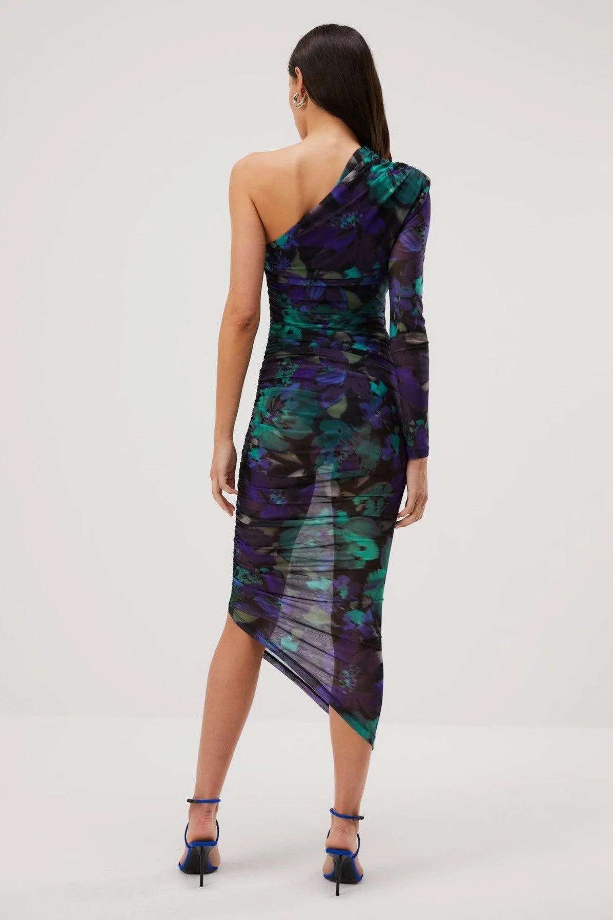Misha Ramona Mesh Midi Dress - Water Color Floral - Image 2