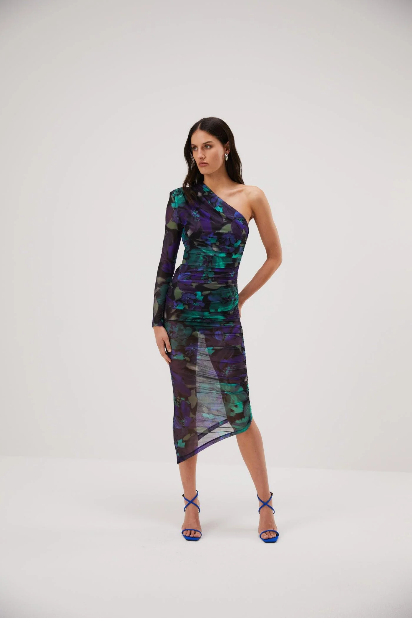 Misha Ramona Mesh Midi Dress - Water Color Floral - Image 4