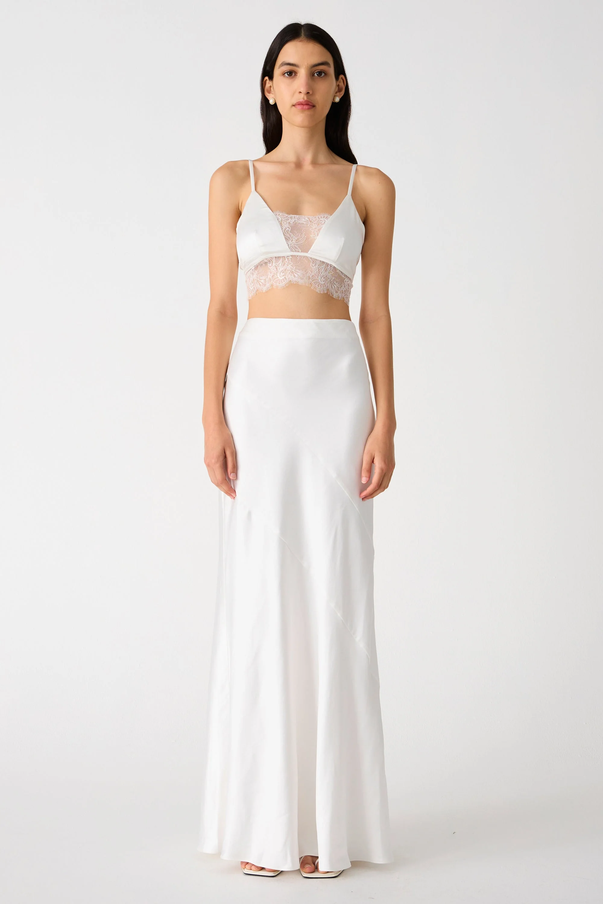 Misha Regina Satin Maxi Skirt - Ivory - Image 3