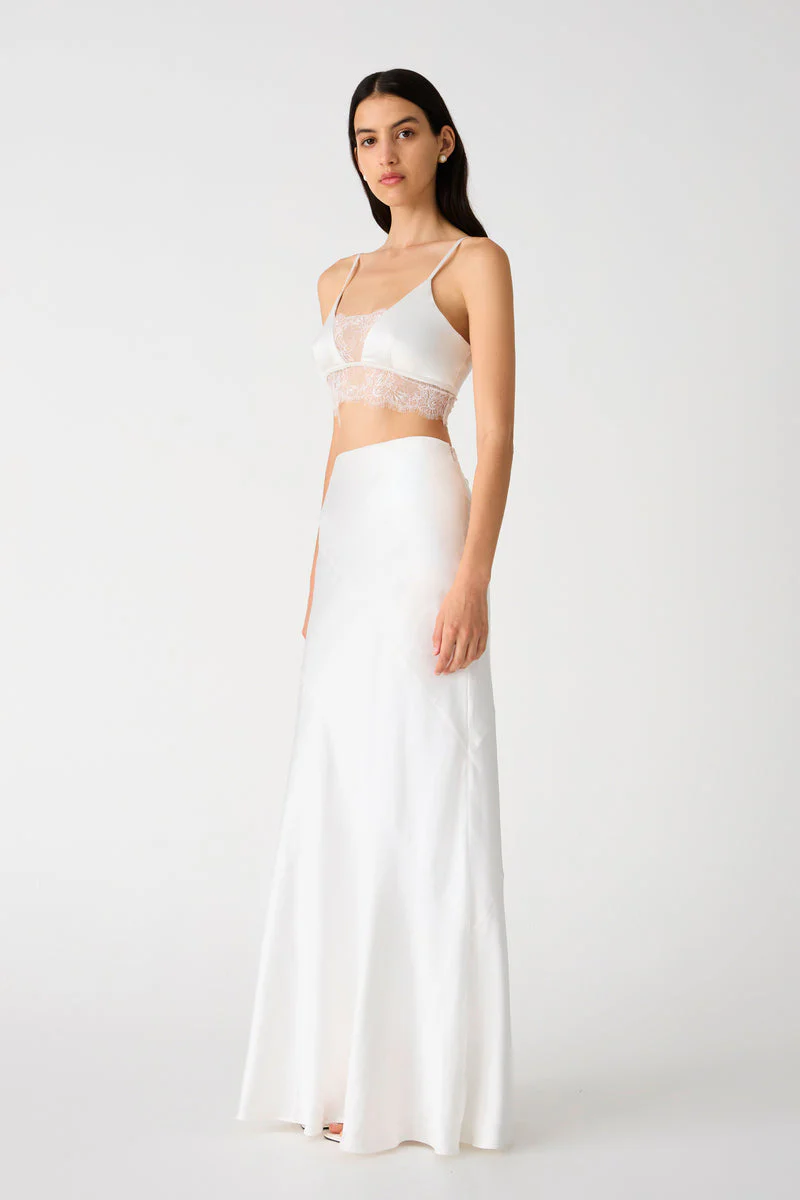 Misha Regina Satin Maxi Skirt - Ivory - Image 4