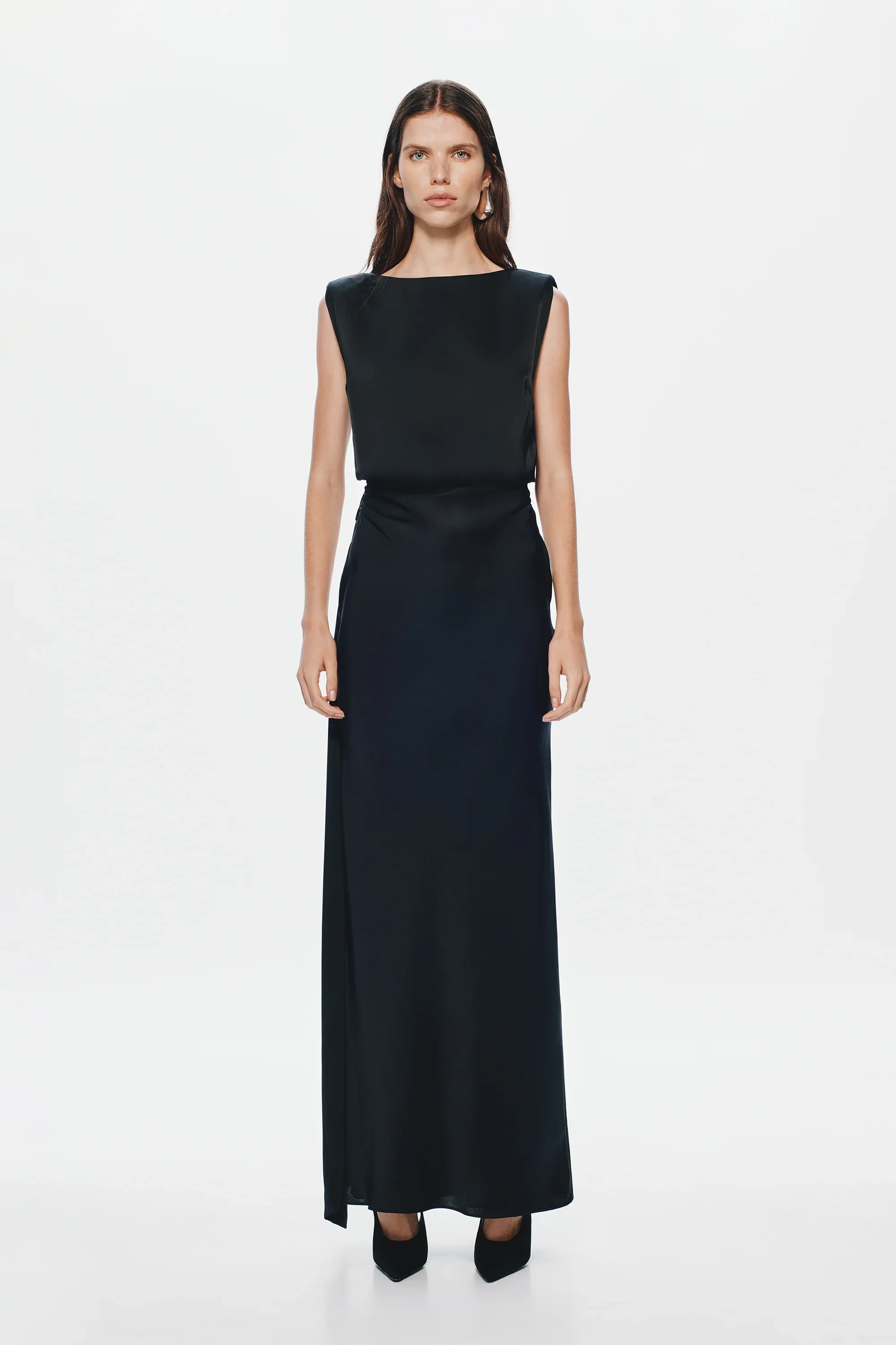 Misha Rocky Satin Dress - Black