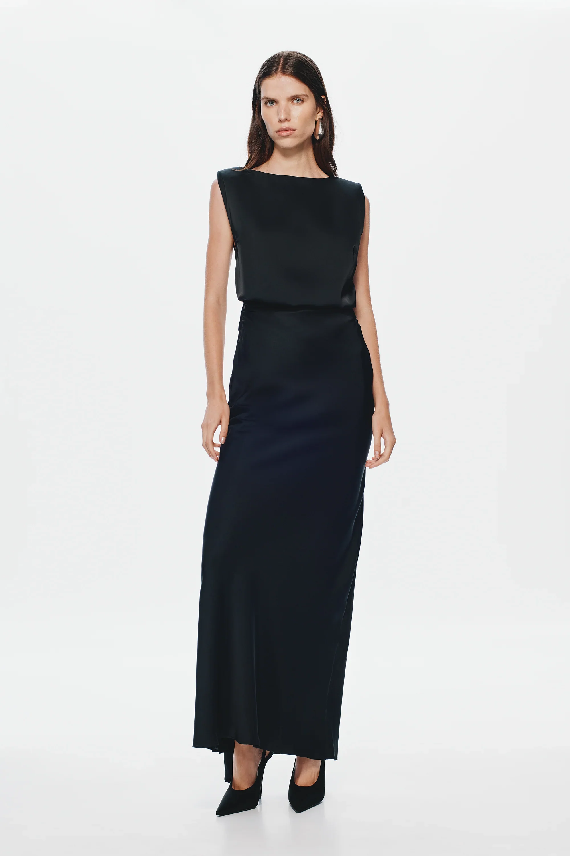 Misha Rocky Satin Dress - Black - Image 3