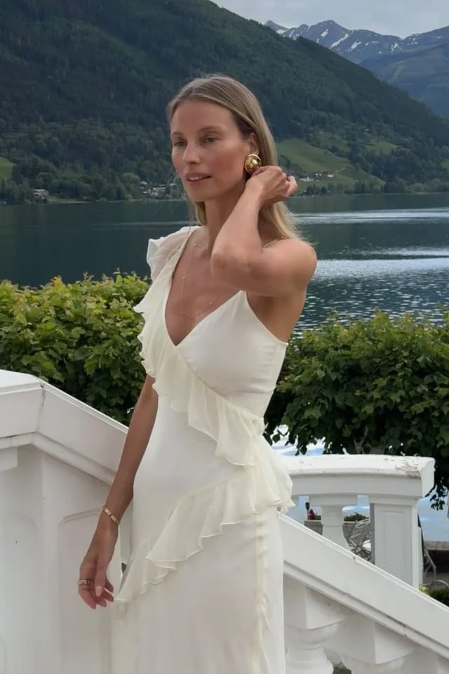 Misha Sutton Silk Gown - Ivory - Image 8