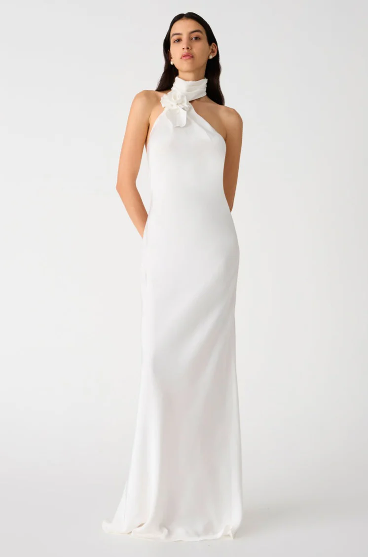 Misha Teresa Satin Gown - Ivory