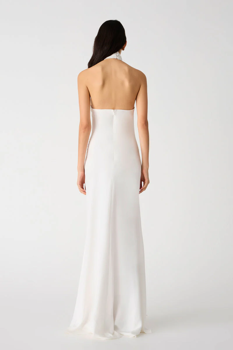 Misha Teresa Satin Gown - Ivory - Image 2