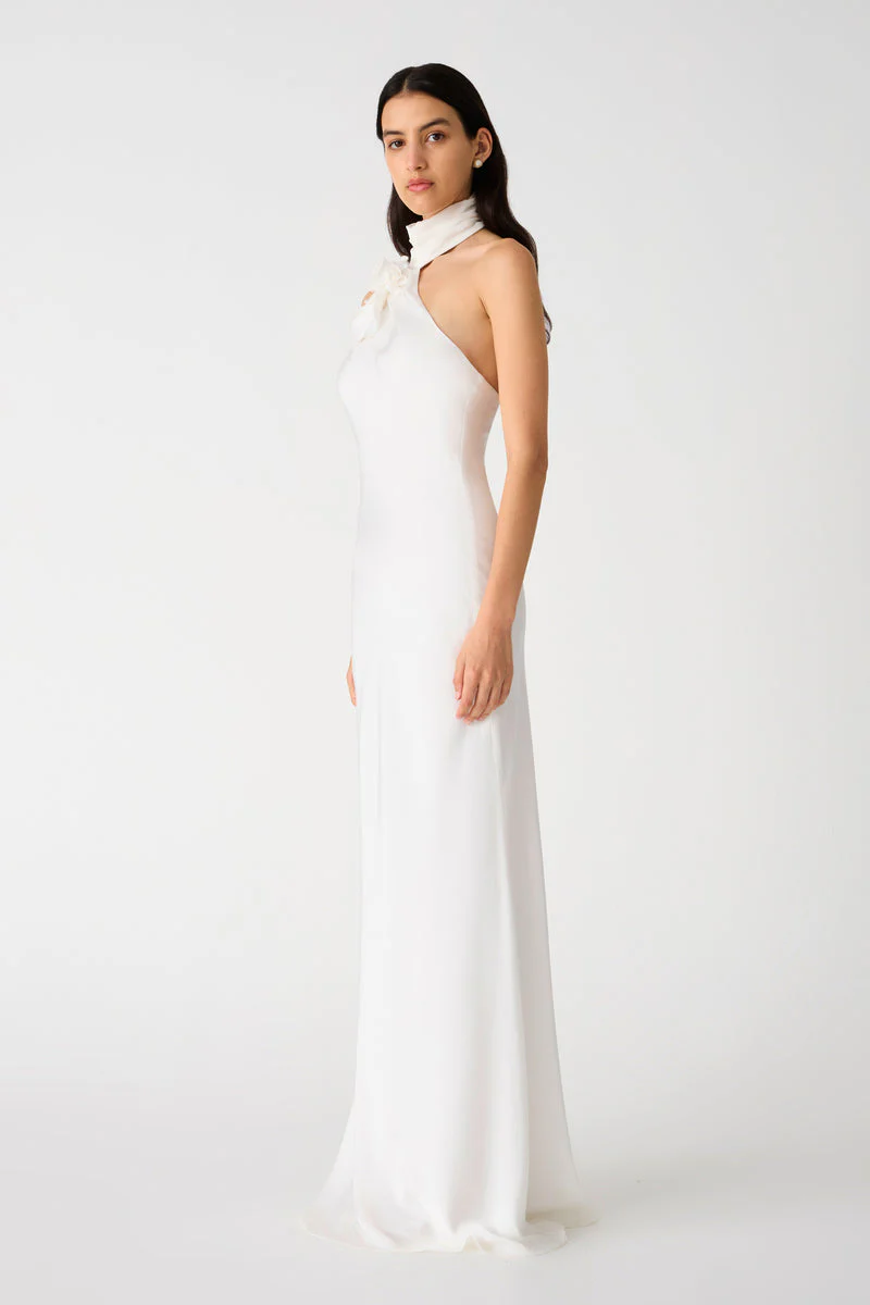 Misha Teresa Satin Gown - Ivory - Image 3