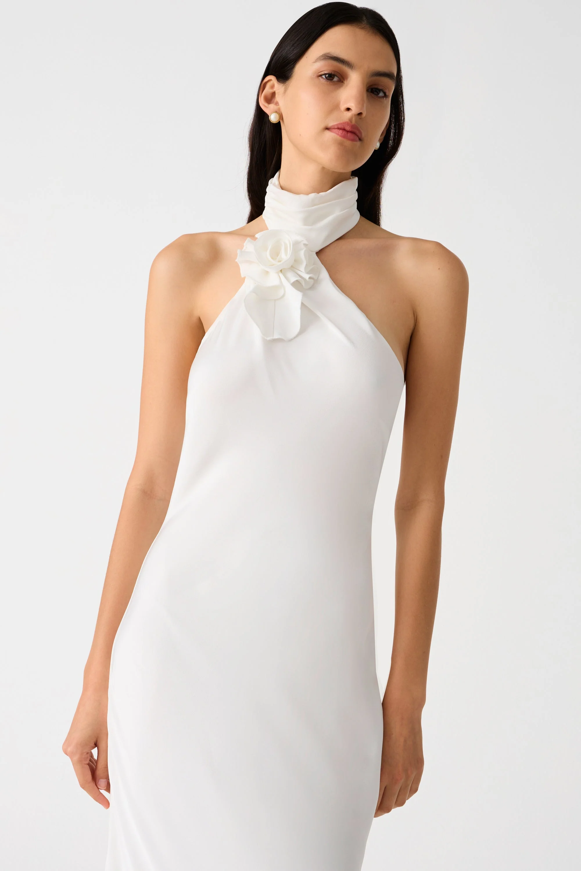Misha Teresa Satin Gown - Ivory - Image 5