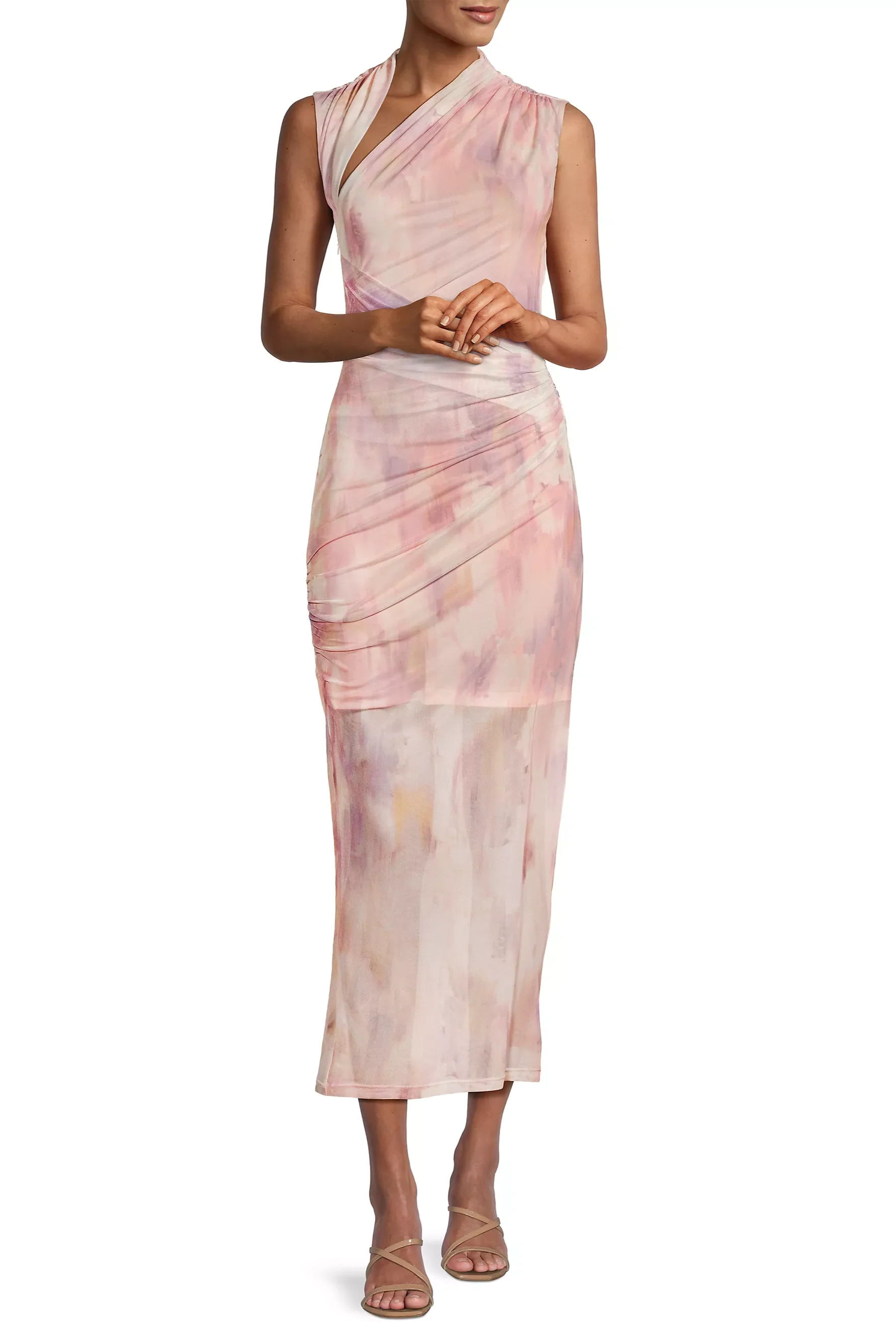 Misha Tillie Mesh Midi Dress - Waterlily Print - Image 3
